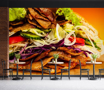 3D Grill Kebab Shop BBQ 341 Wall Mural Wall Murals Commercial
