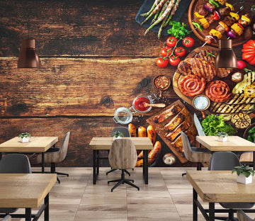 3D Grill Kebab Shop BBQ 320 Wall Mural Wall Murals Commercial
