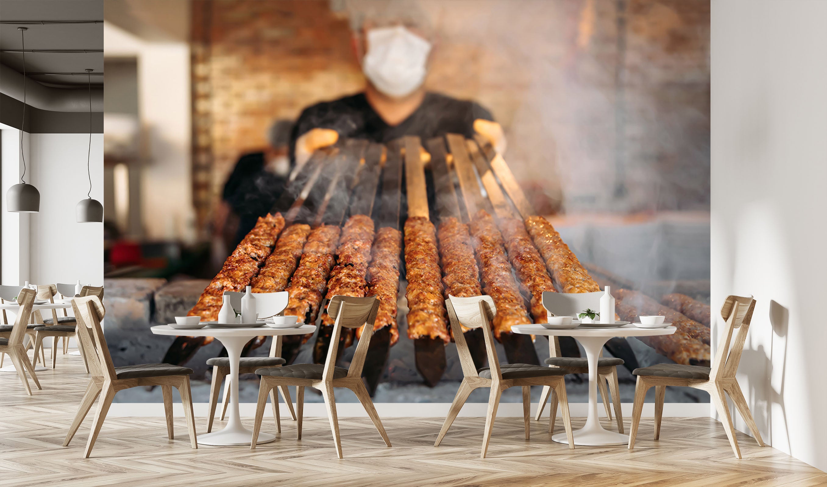 3D Grill Kebab Shop BBQ 337 Wall Mural Wall Murals Commercial