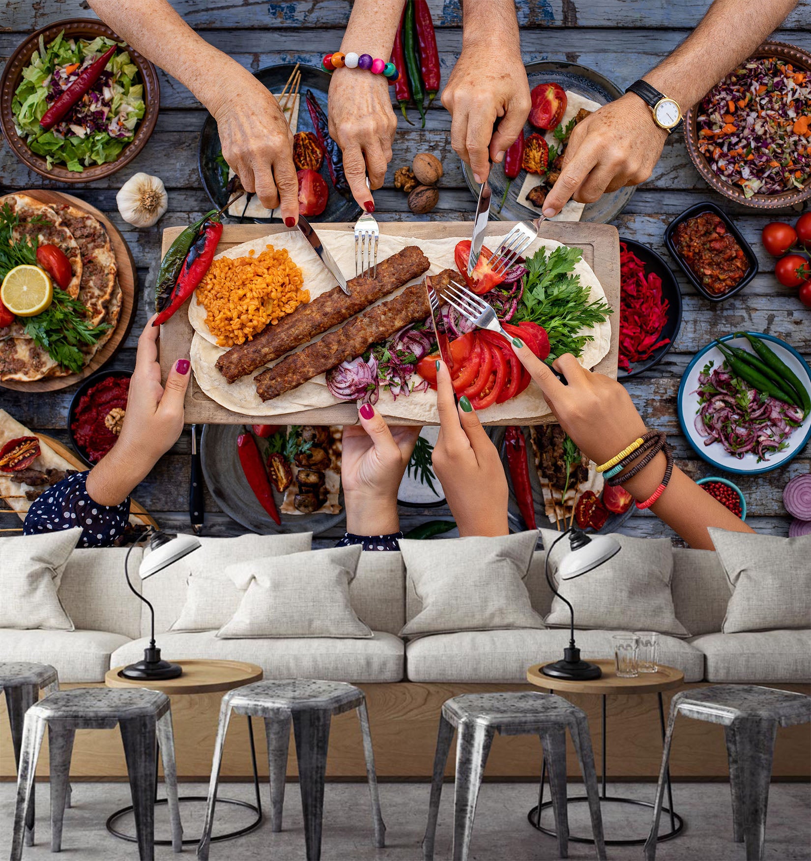 3D Grill Kebab Shop BBQ 347 Wall Mural Wall Murals Commercial