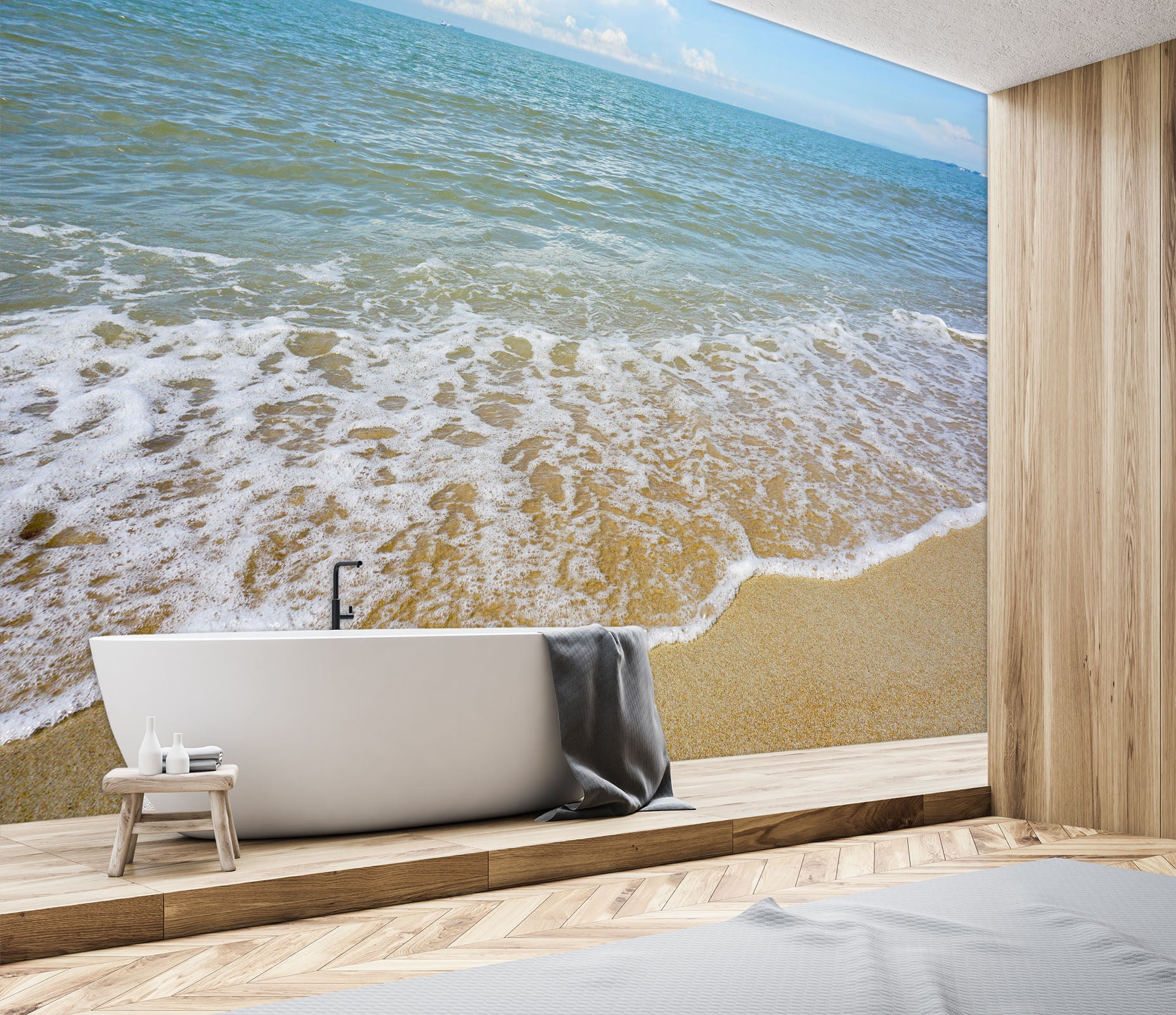 3D Beach Waves 2028 Wall Mural Wall Murals