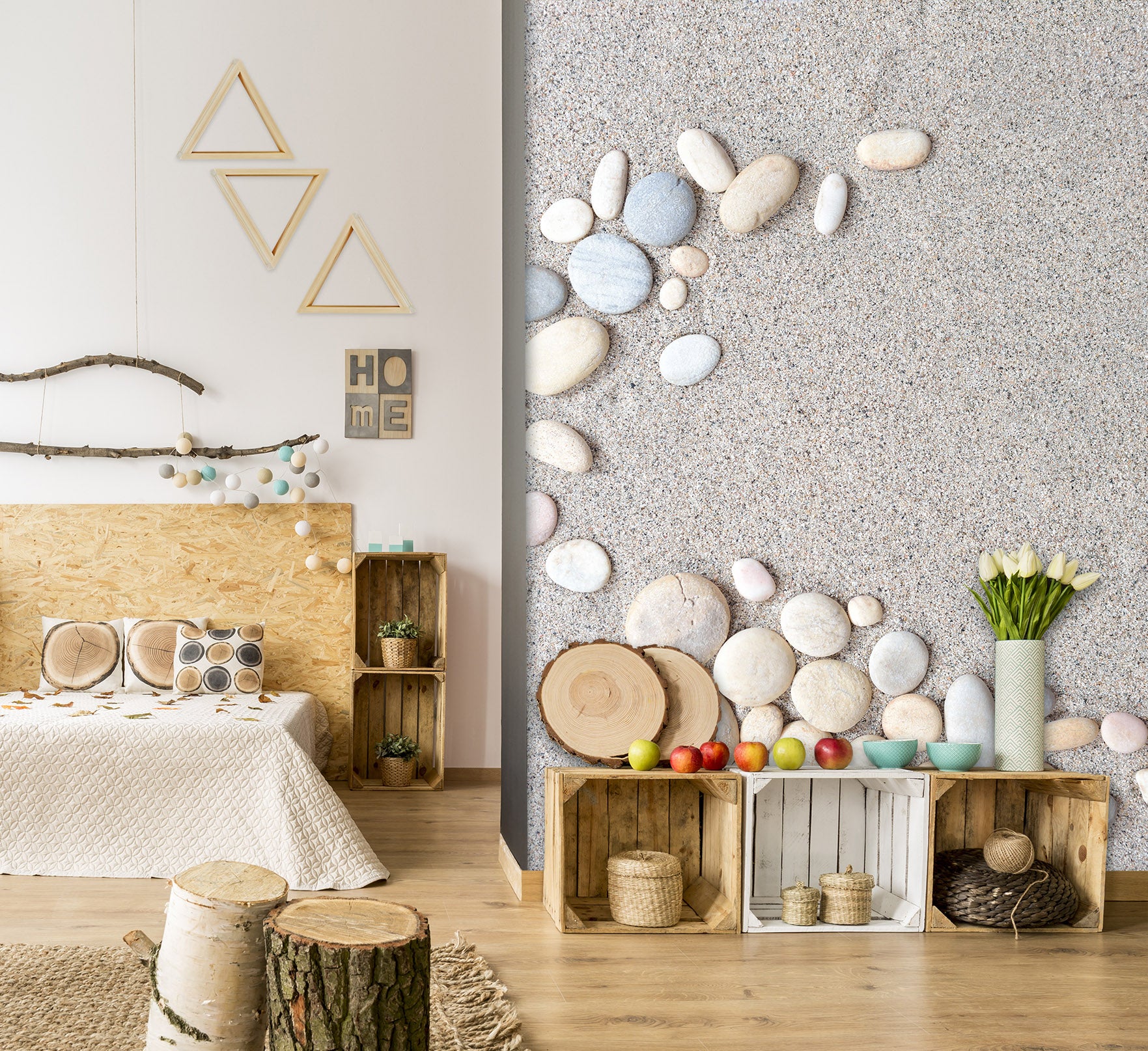 3D Beach Stones 2100 Wall Mural Wall Murals