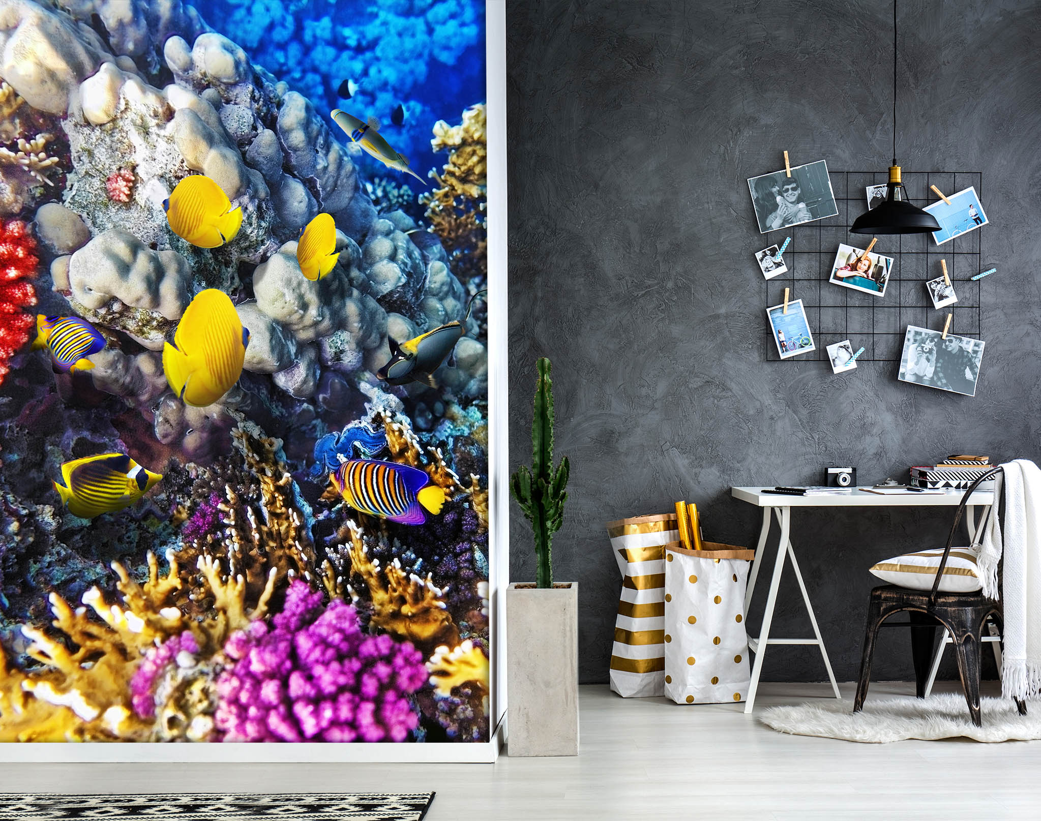 3D Yellow Fish 2098 Wall Mural Wall Murals