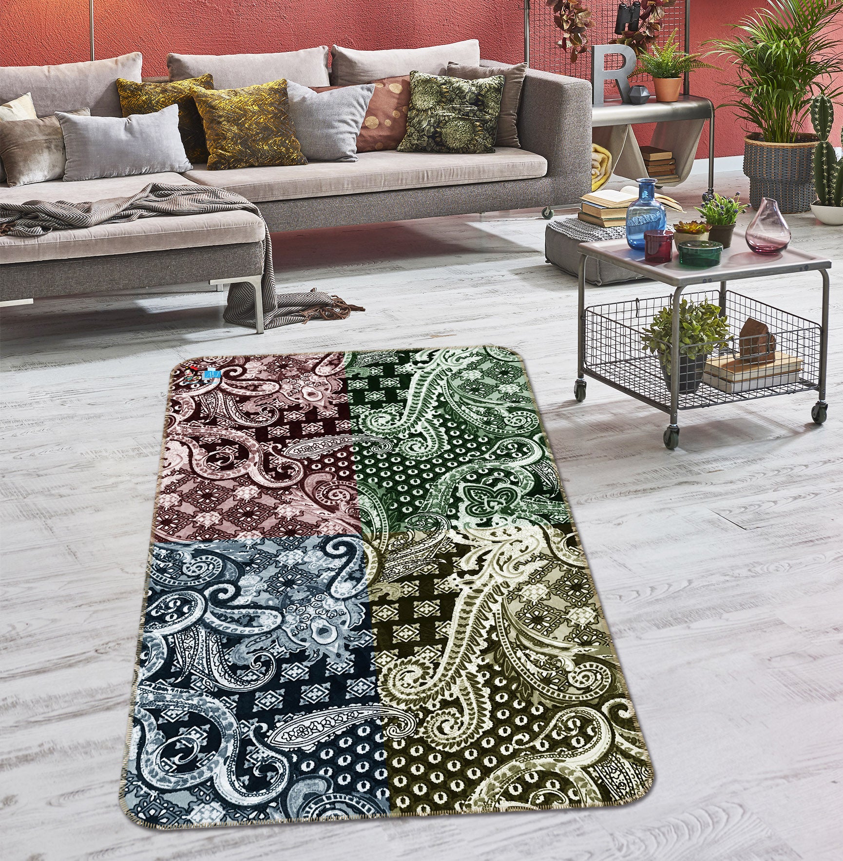 3D Color Pattern 3085 Rug Non Slip Rug Mat
