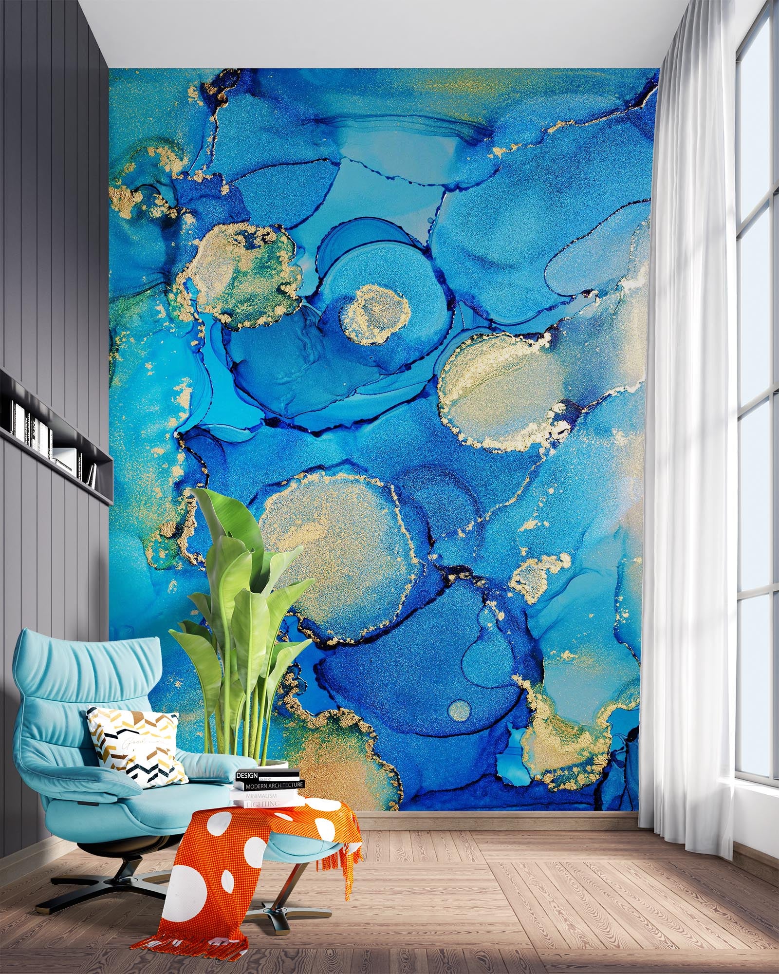 3D Blue Blooming 2102 Wall Mural Wall Murals