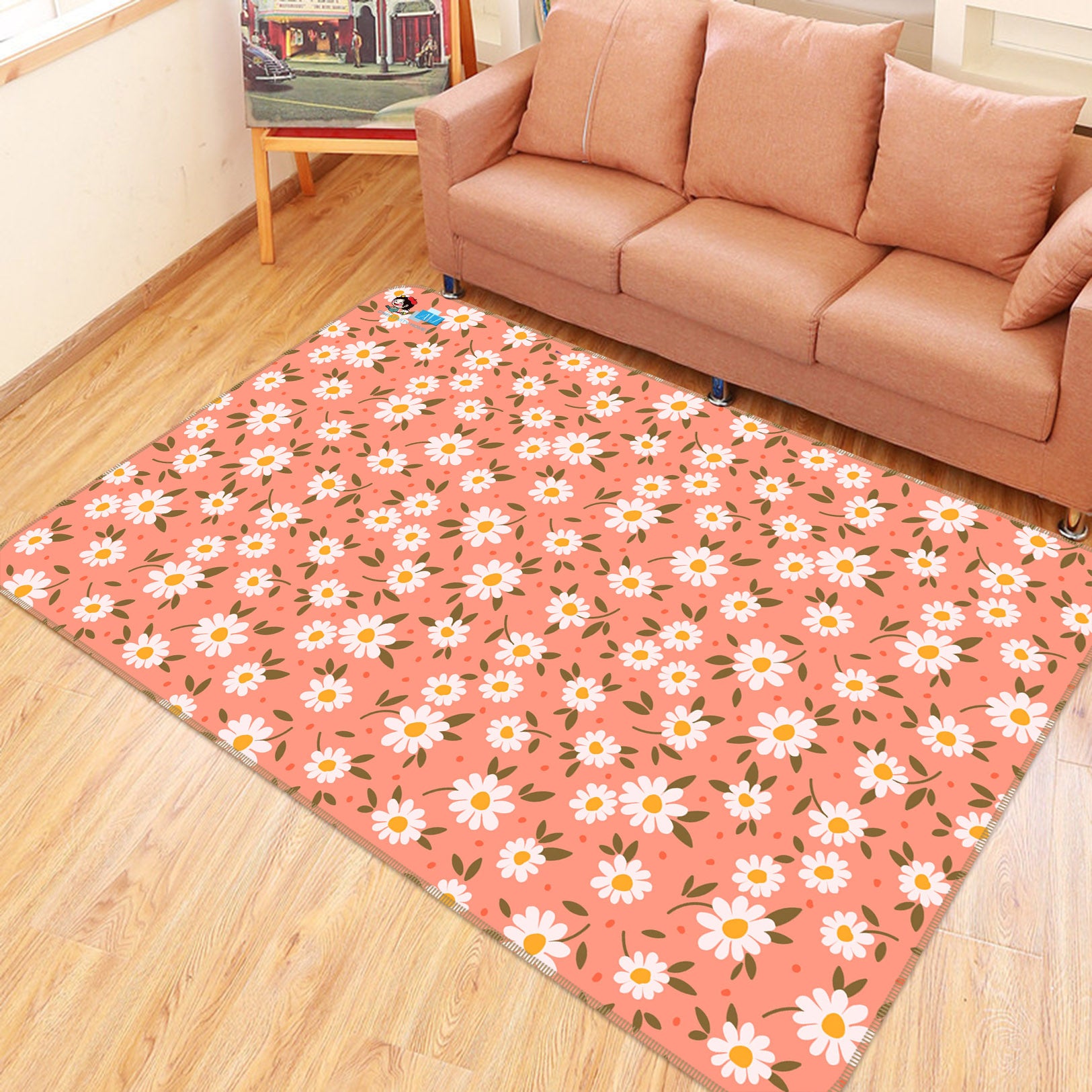 3D Daisy Petals 3030 Rug Non Slip Rug Mat