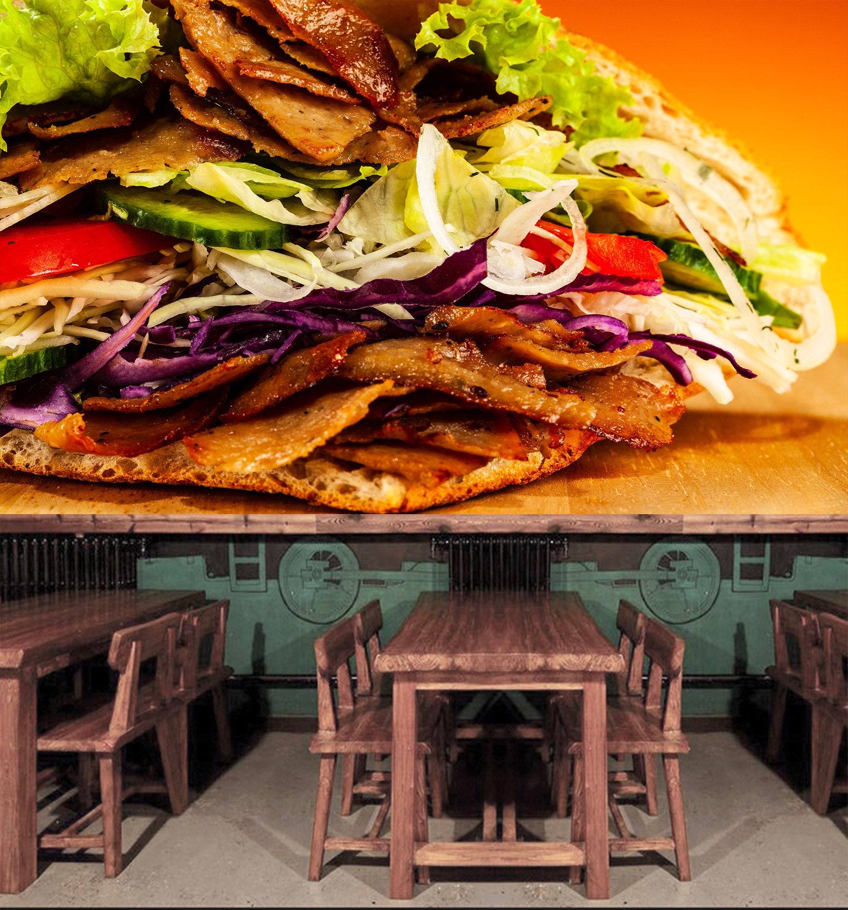 3D Grill Kebab Shop BBQ 341 Wall Mural Wall Murals Commercial