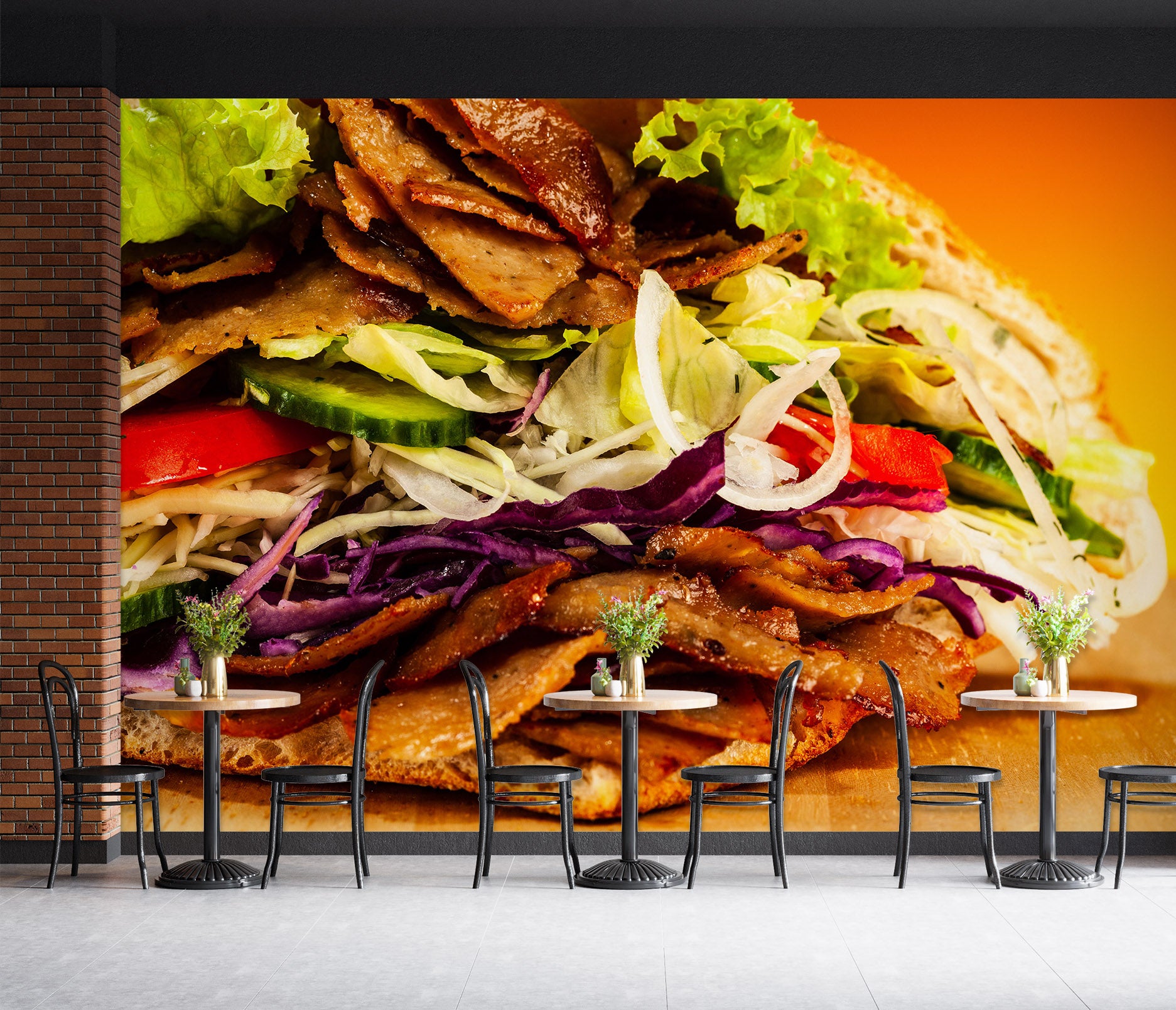 3D Grill Kebab Shop BBQ 341 Wall Mural Wall Murals Commercial