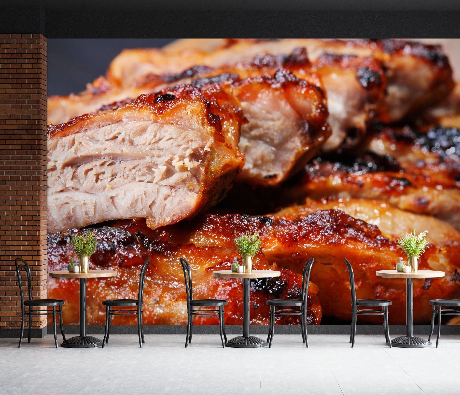 3D Grill Kebab Shop BBQ 233 Wall Mural Wall Murals Commercial
