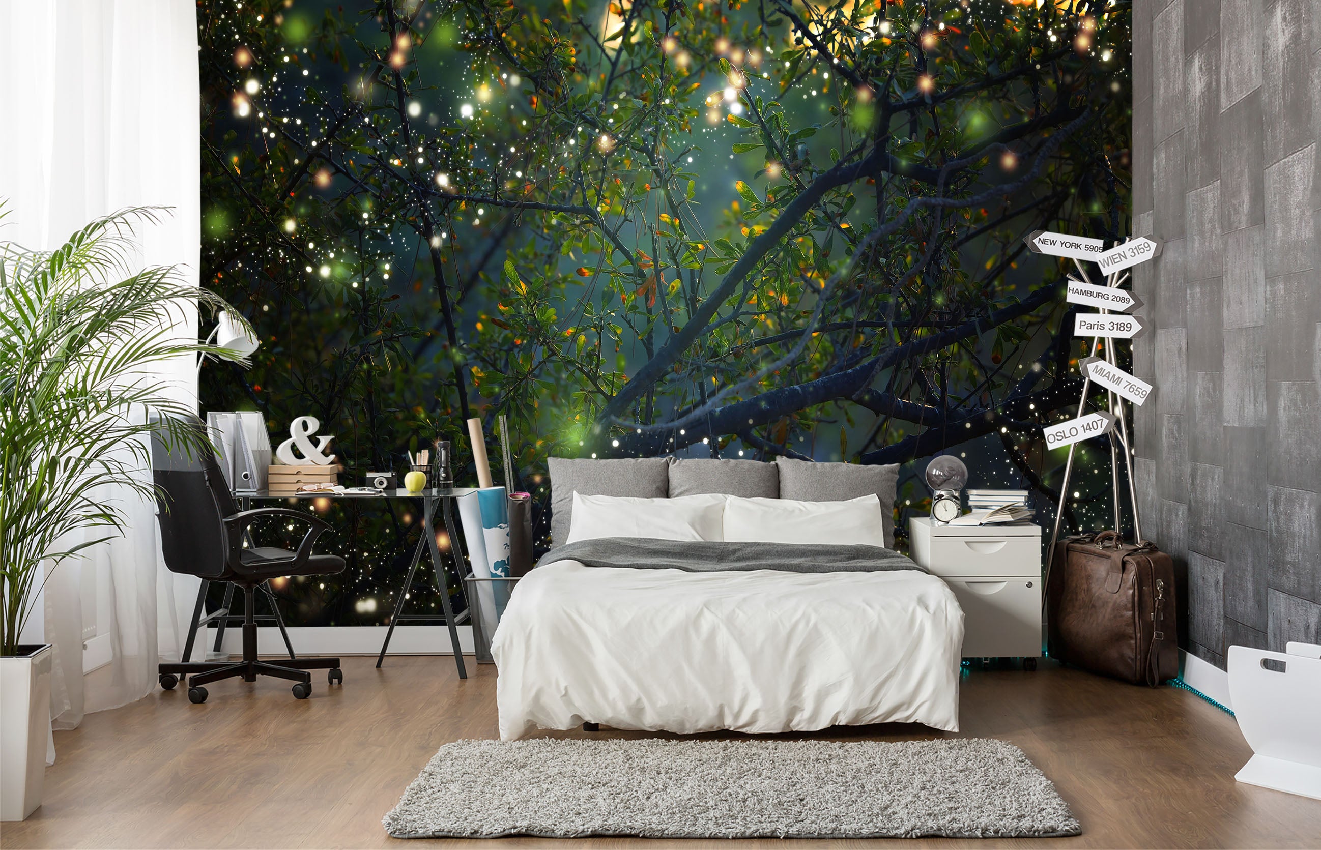 3D Light Tree 2056 Wall Mural Wall Murals