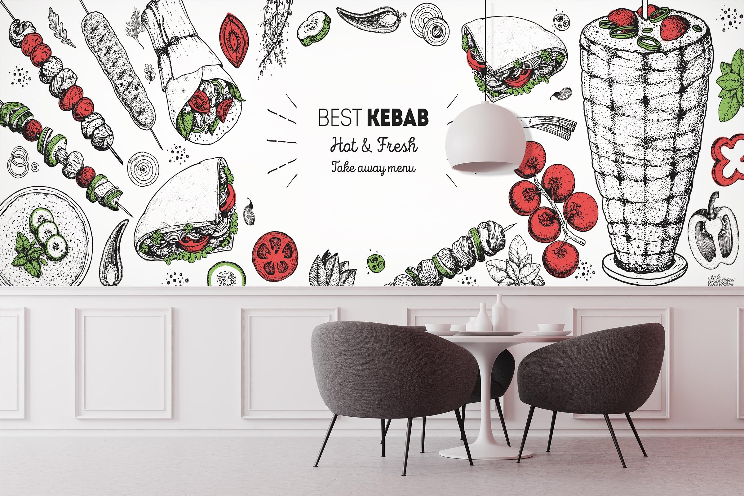 3D Grill Kebab Shop BBQ 332 Wall Mural Wall Murals Commercial