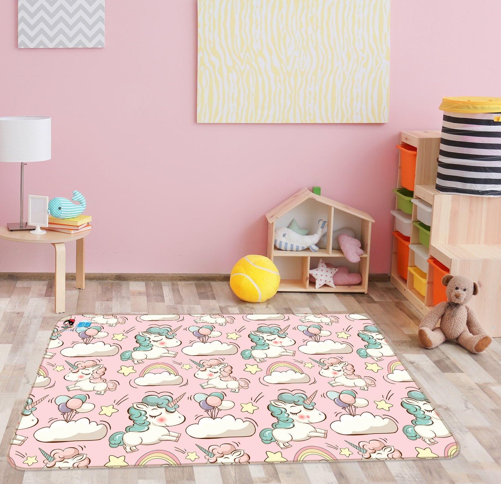 3D Unicorn Rainbow 3010 Rug Non Slip Rug Mat