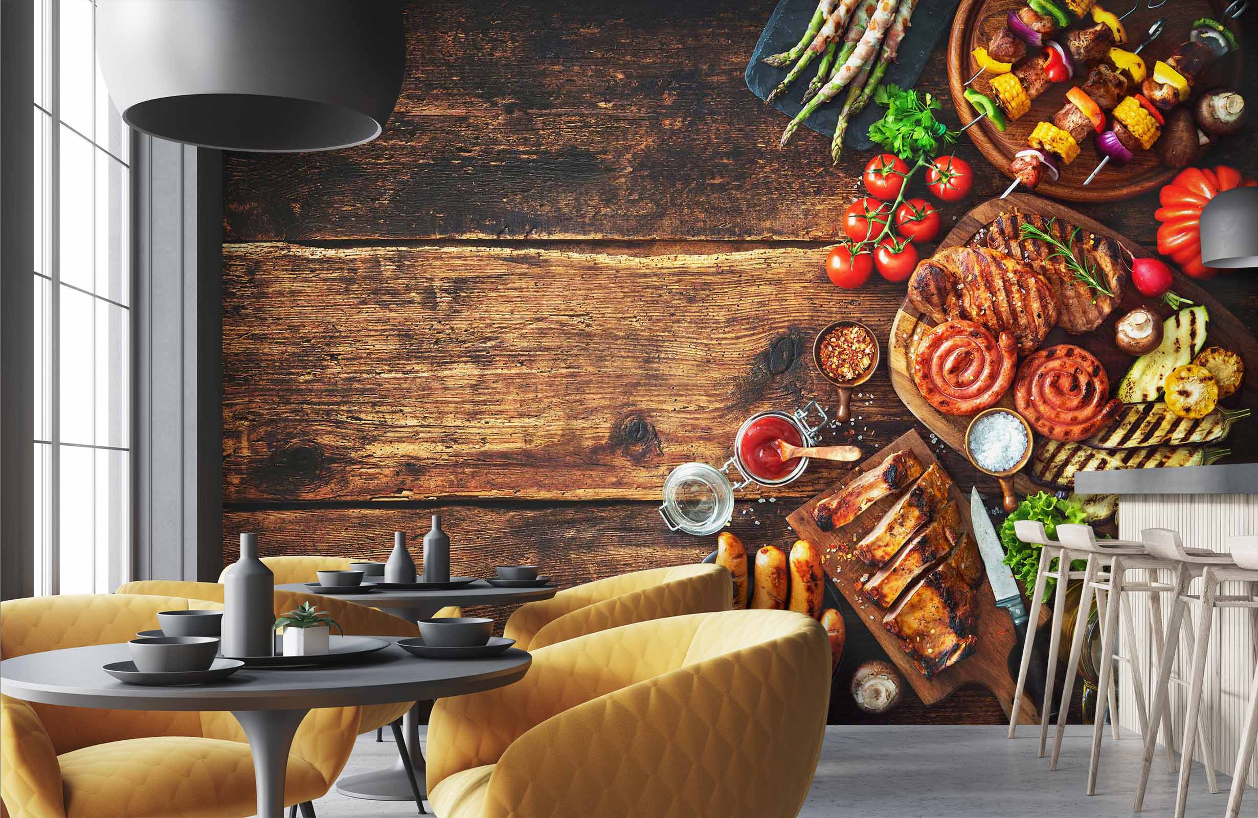 3D Grill Kebab Shop BBQ 320 Wall Mural Wall Murals Commercial