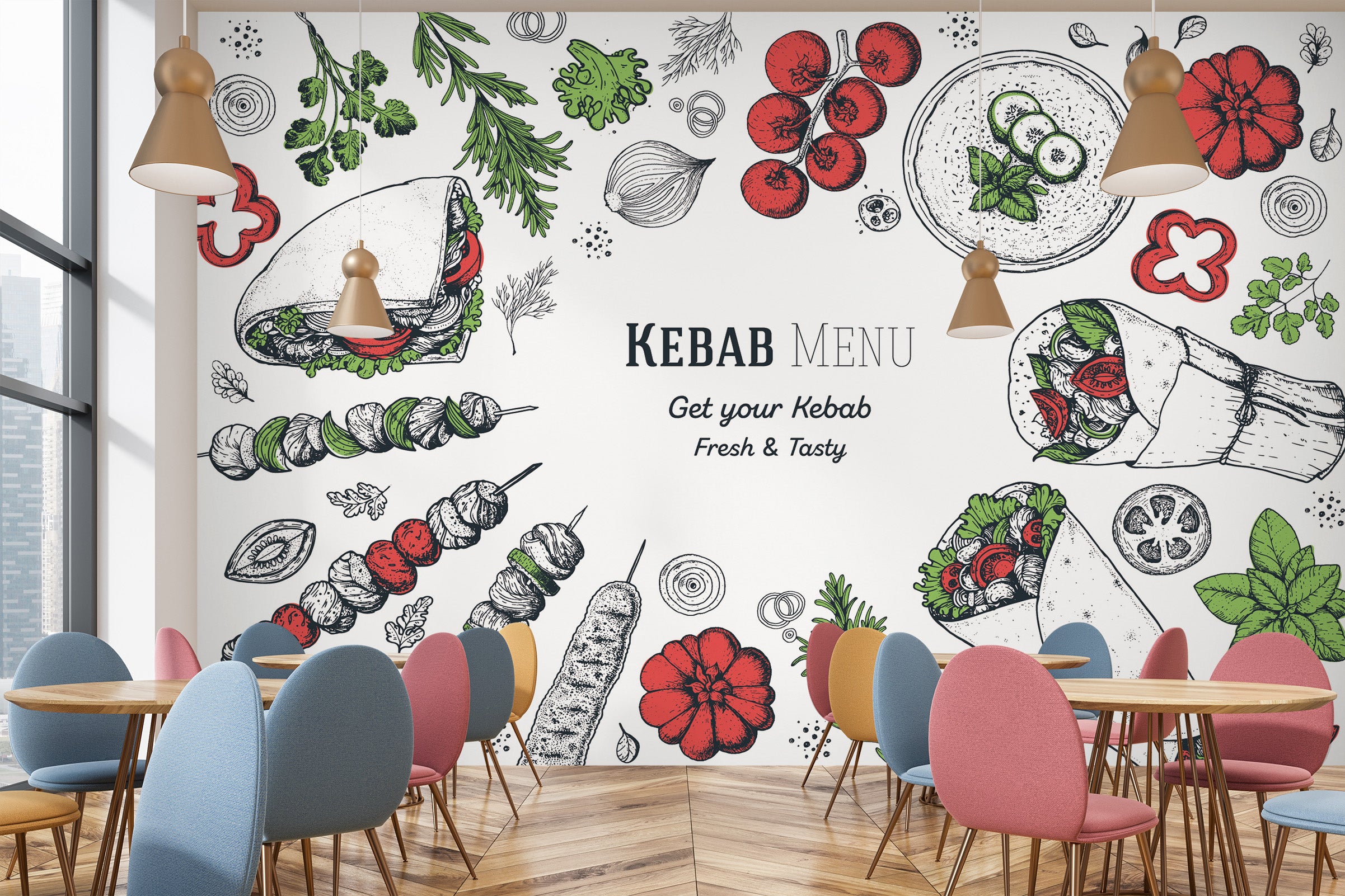 3D Grill Kebab Shop BBQ 328 Wall Mural Wall Murals Commercial
