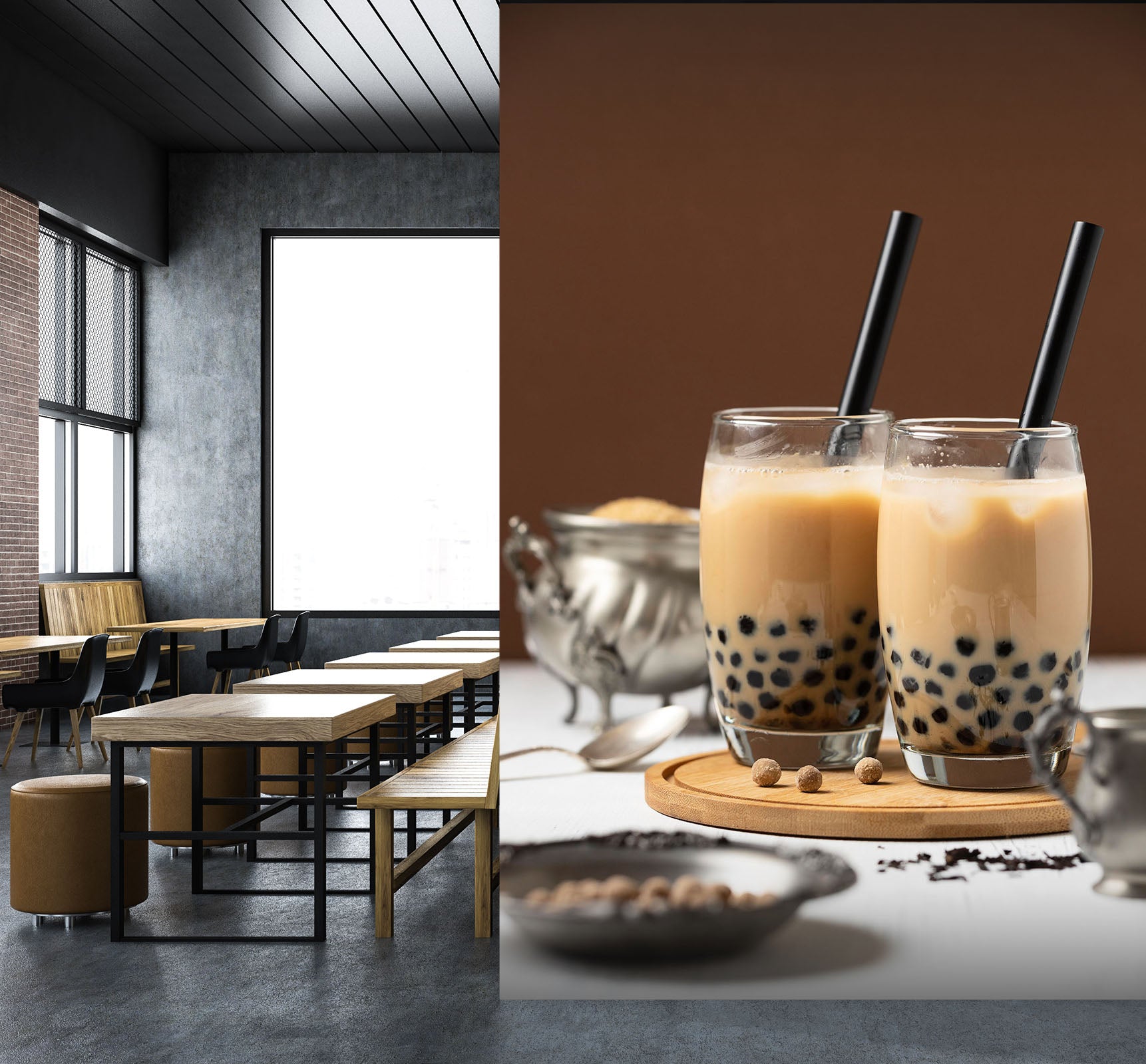 3D Pearl Tea 2109 Fruit Bubble Tea Milk Tea Shop Wall Murals
