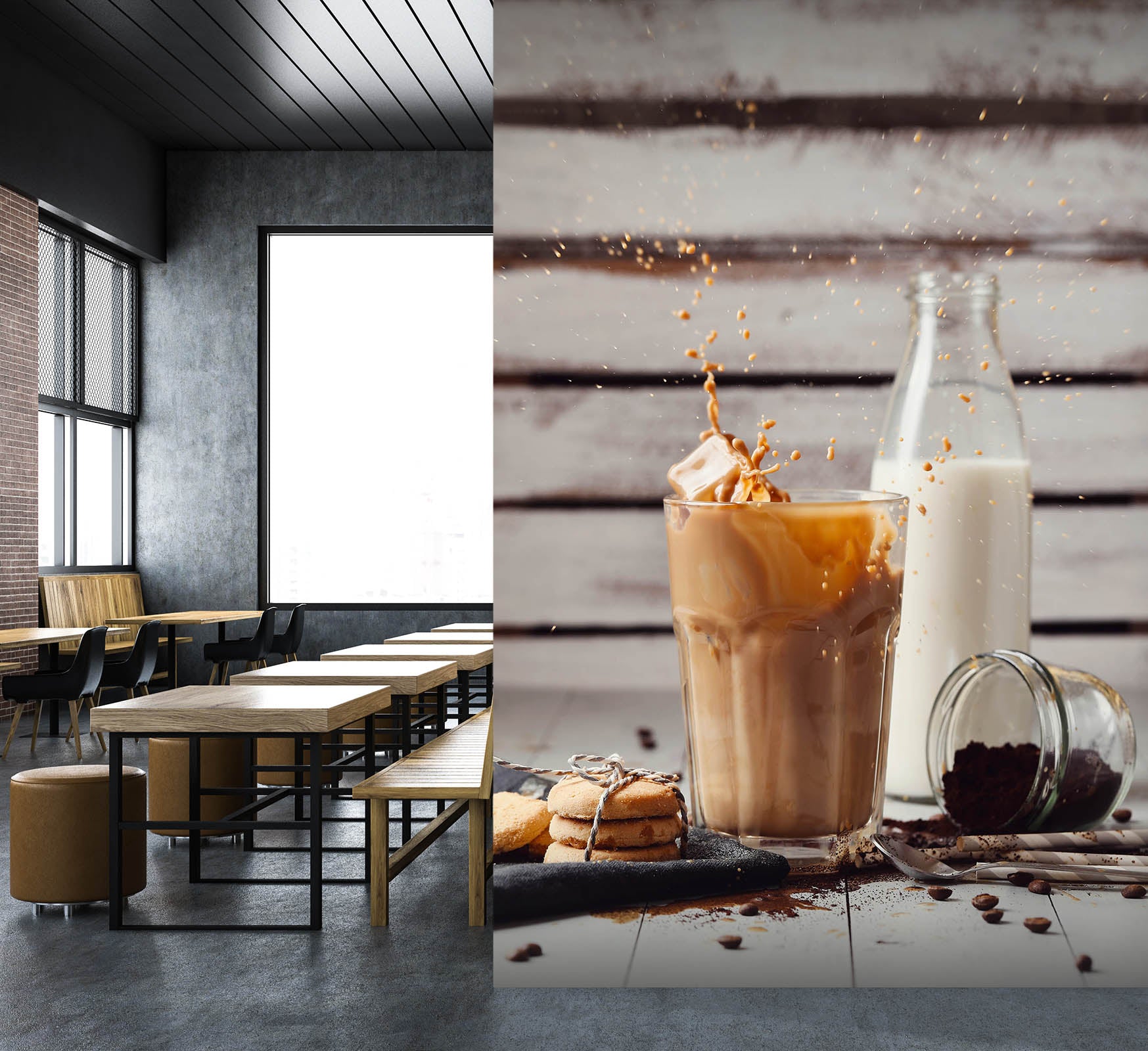 3D Pearl Tea 2112 Fruit Bubble Tea Milk Tea Shop Wall Murals