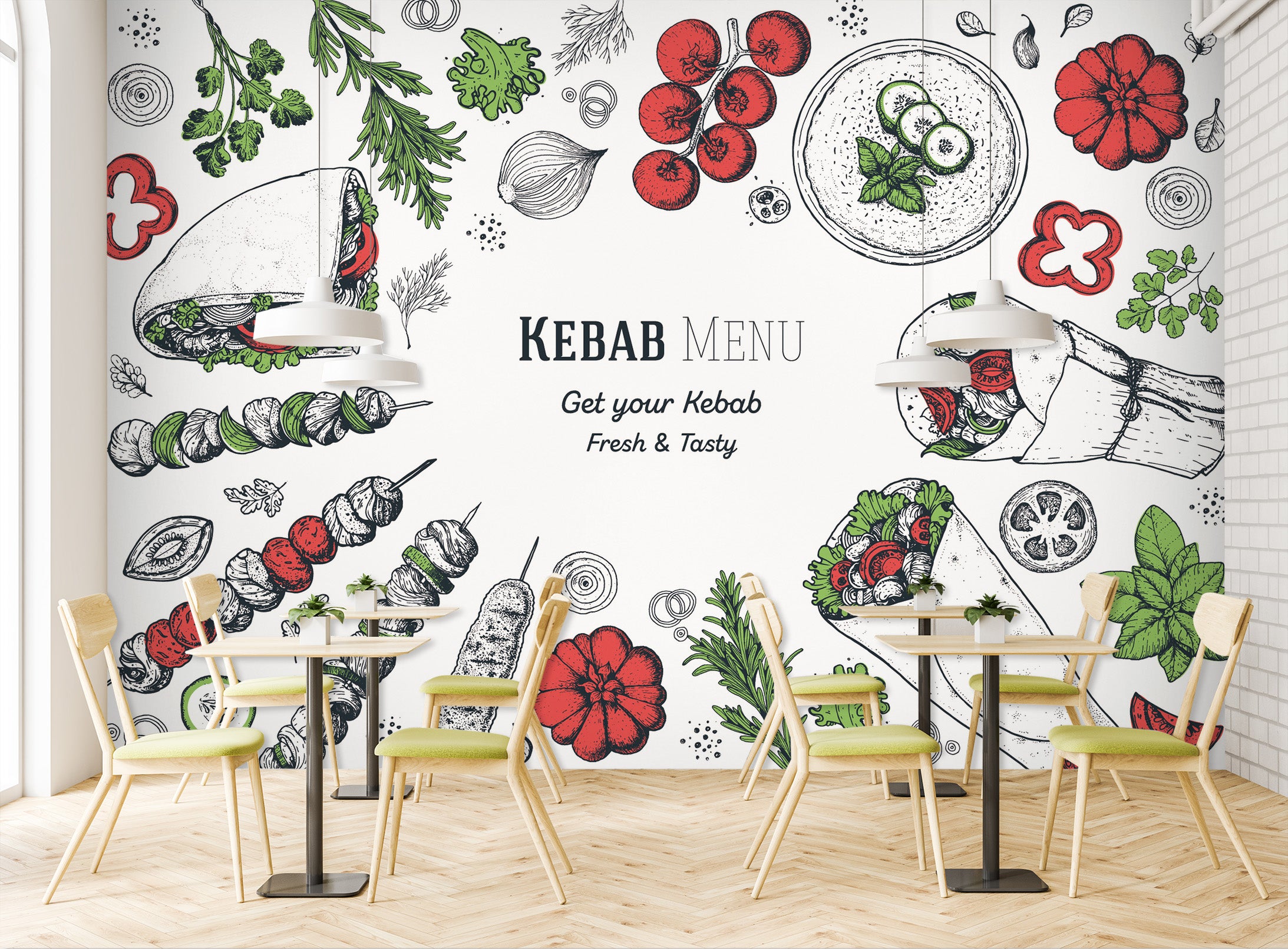 3D Grill Kebab Shop BBQ 328 Wall Mural Wall Murals Commercial