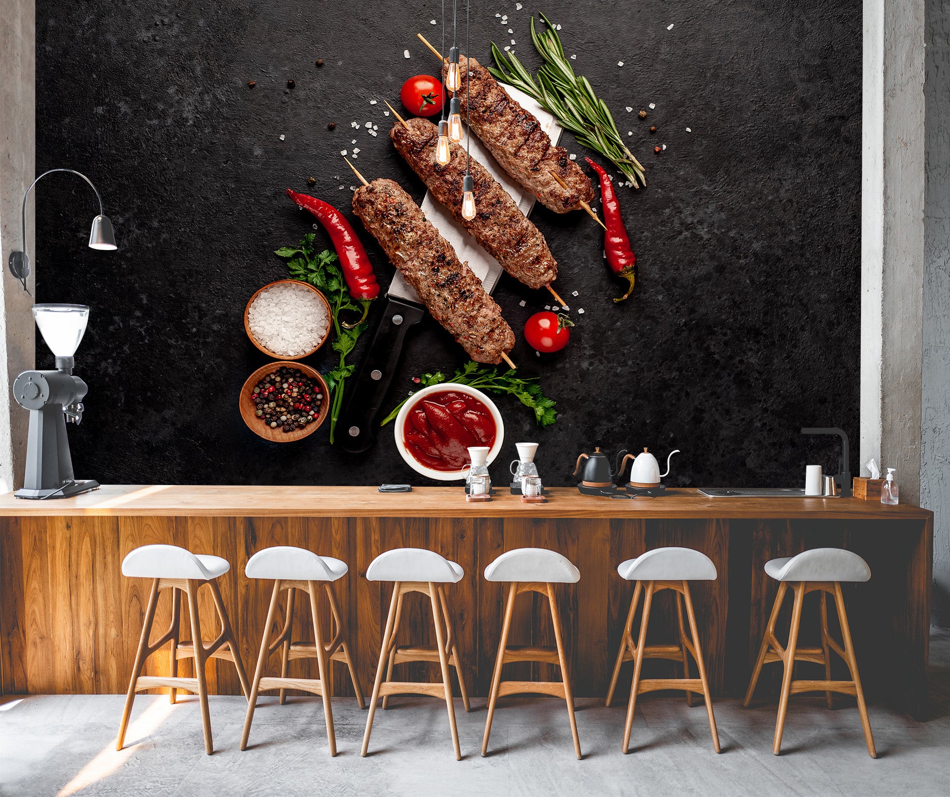 3D Grill Kebab Shop BBQ 336 Wall Mural Wall Murals Commercial