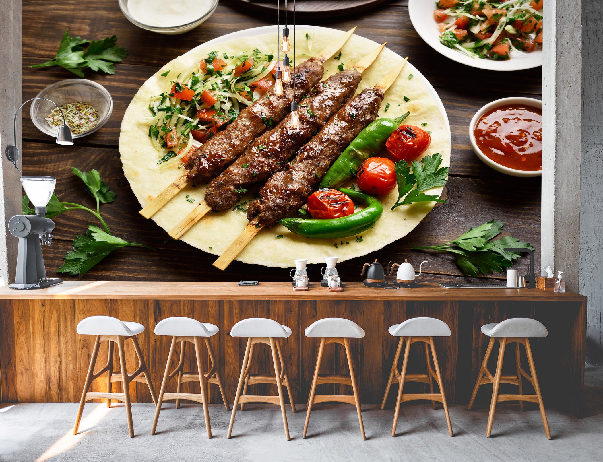 3D Grill Kebab Shop BBQ 342 Wall Mural Wall Murals Commercial