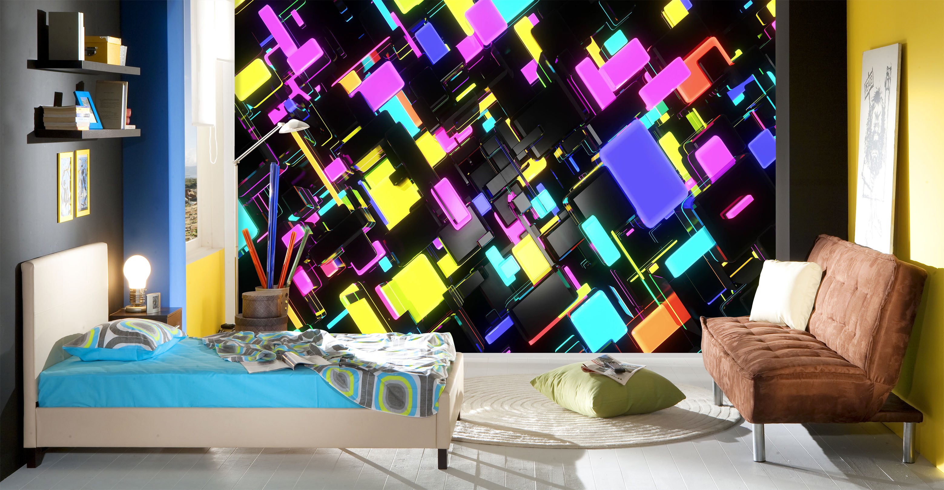 3D Purple Art 2090 Wall Mural Wall Murals