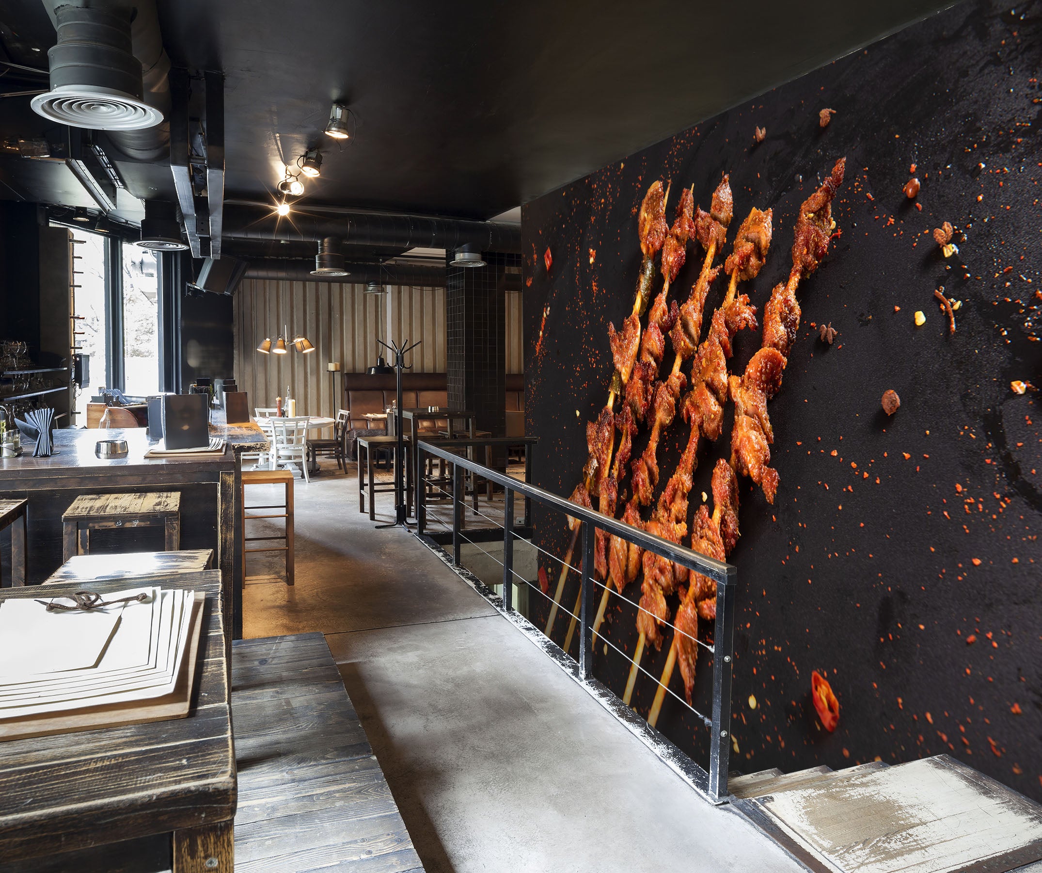 3D Grill Kebab Shop BBQ 349 Wall Mural Wall Murals Commercial