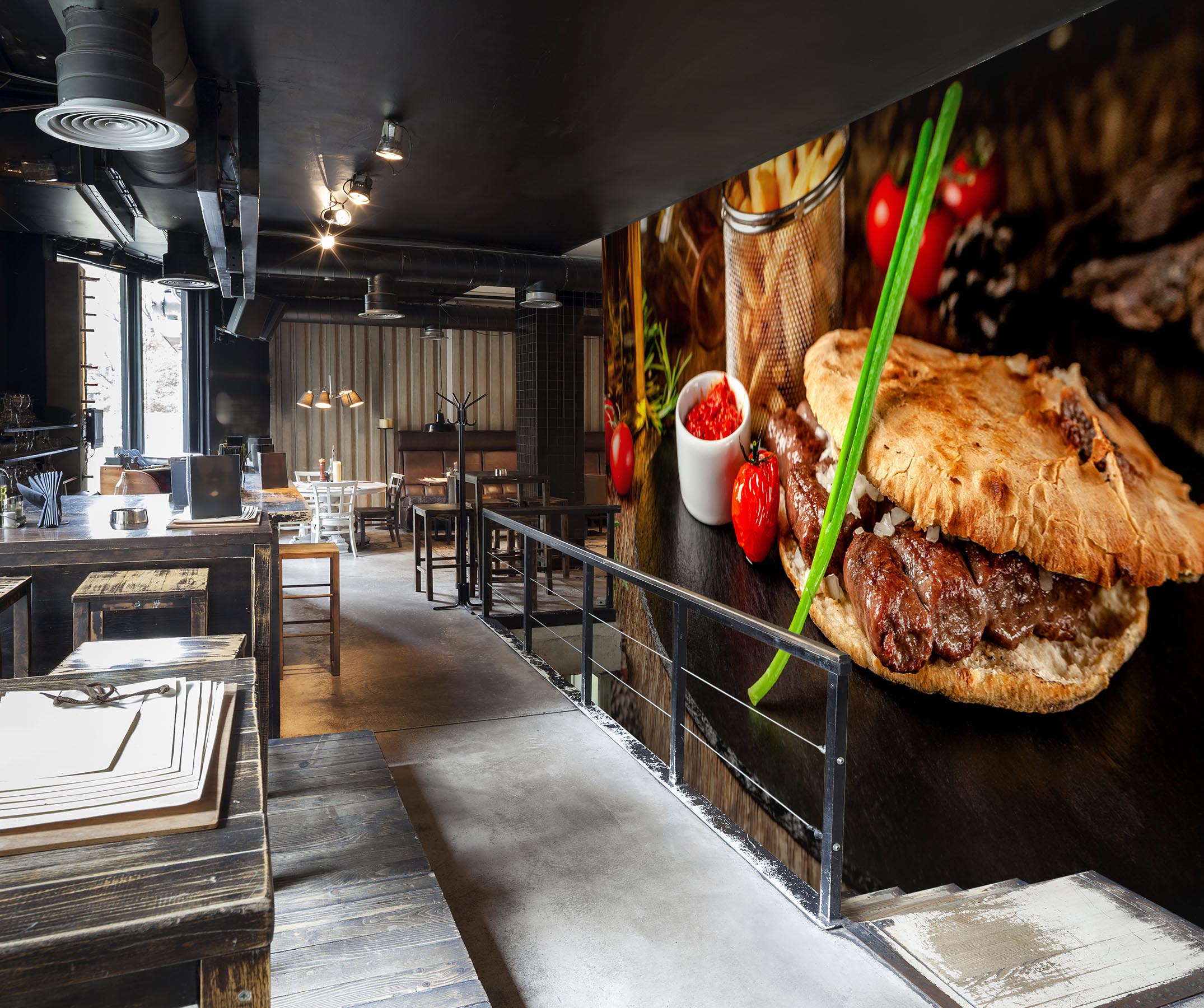 3D Grill Kebab Shop BBQ 333 Wall Mural Wall Murals Commercial