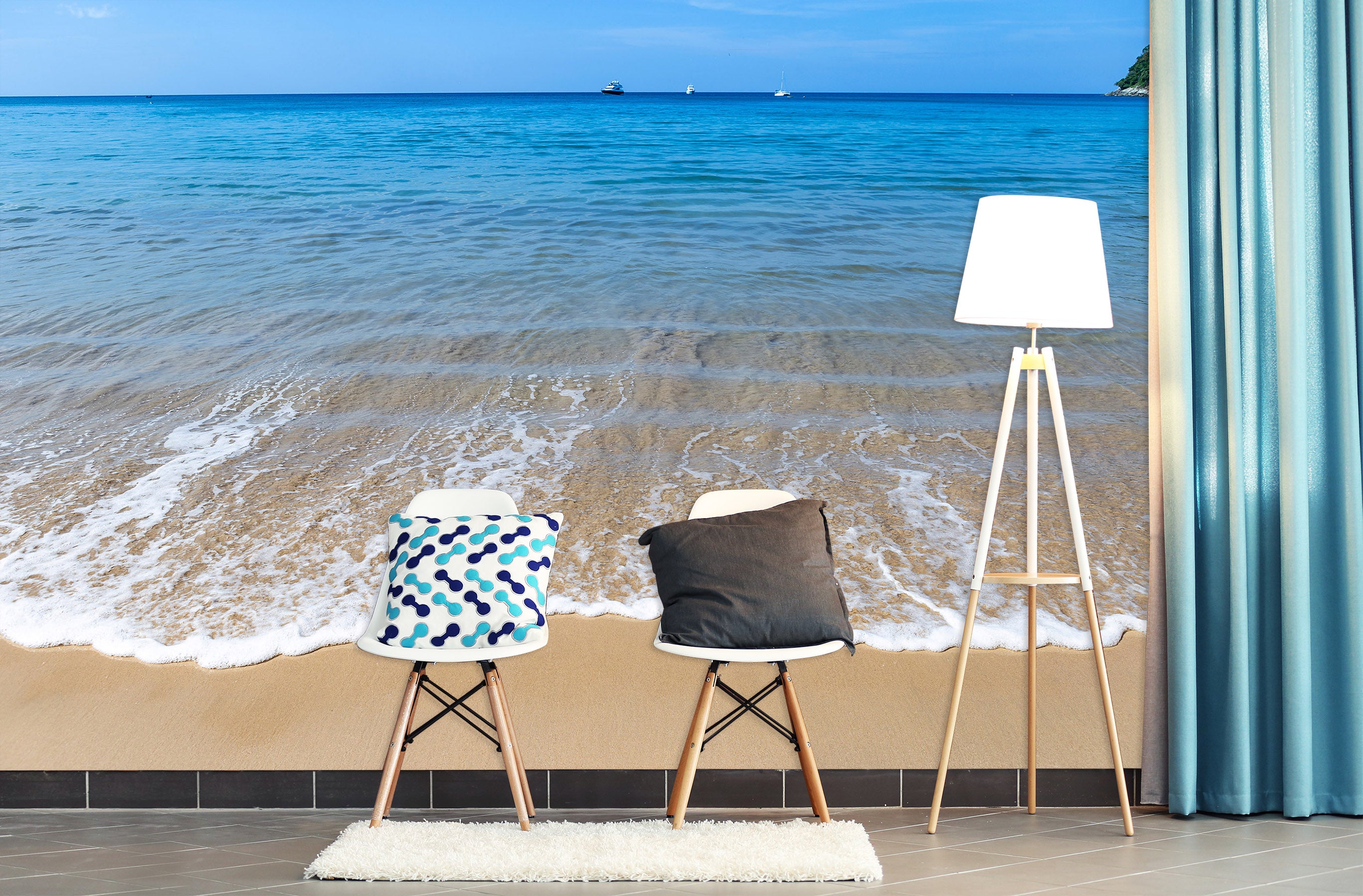 3D Sea Beach 2074 Wall Mural Wall Murals