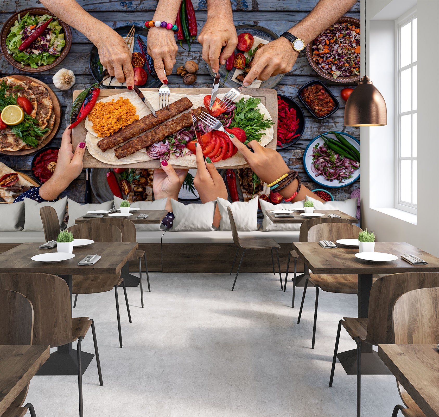 3D Grill Kebab Shop BBQ 347 Wall Mural Wall Murals Commercial
