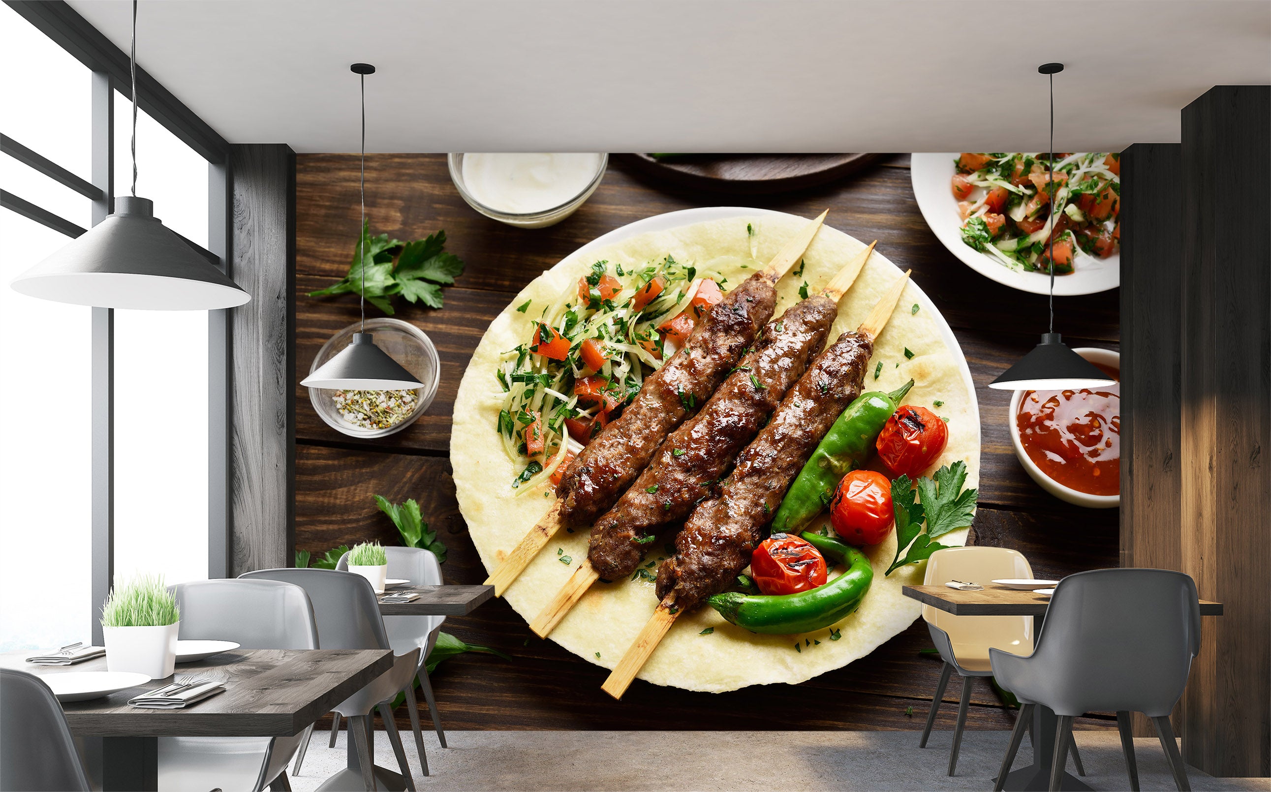 3D Grill Kebab Shop BBQ 342 Wall Mural Wall Murals Commercial