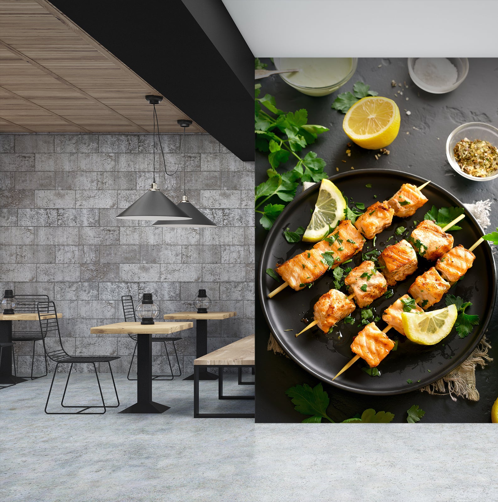 3D Grill Kebab Shop BBQ 367 Wall Mural Wall Murals Commercial