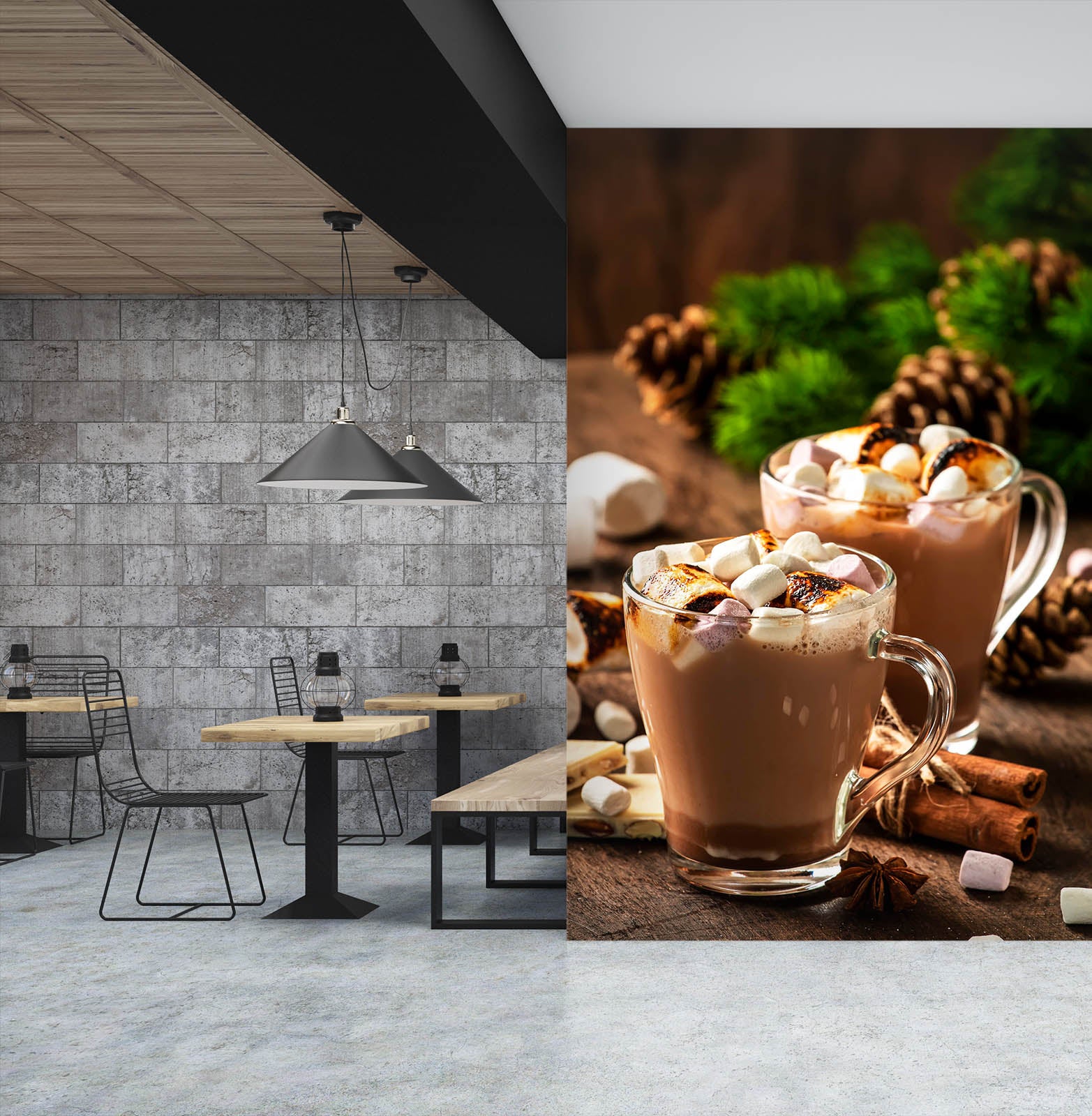 3D Pearl Tea 2107 Fruit Bubble Tea Milk Tea Shop Wall Murals