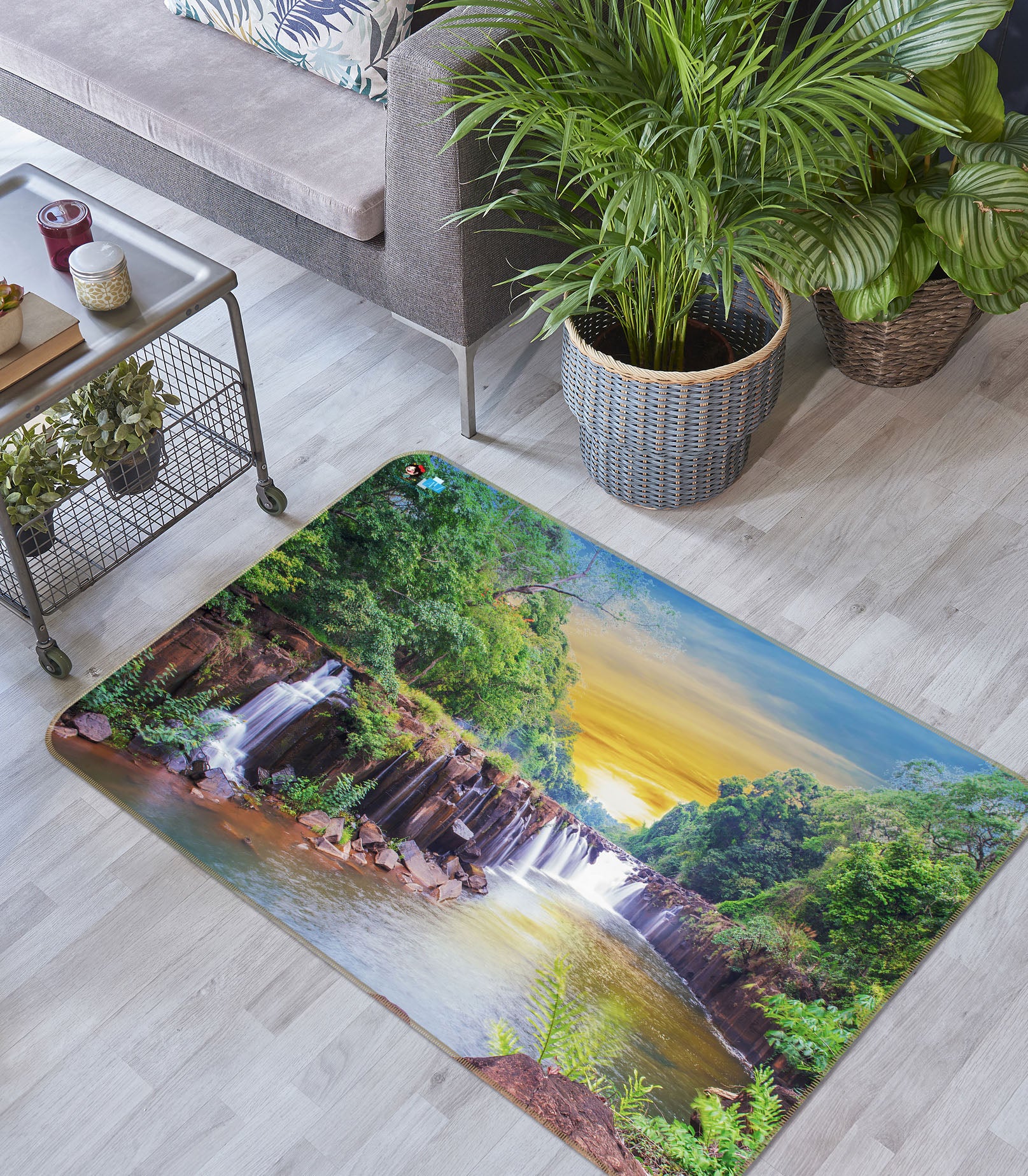 3D Beautiful Waterfall 3006 Rug Non Slip Rug Mat