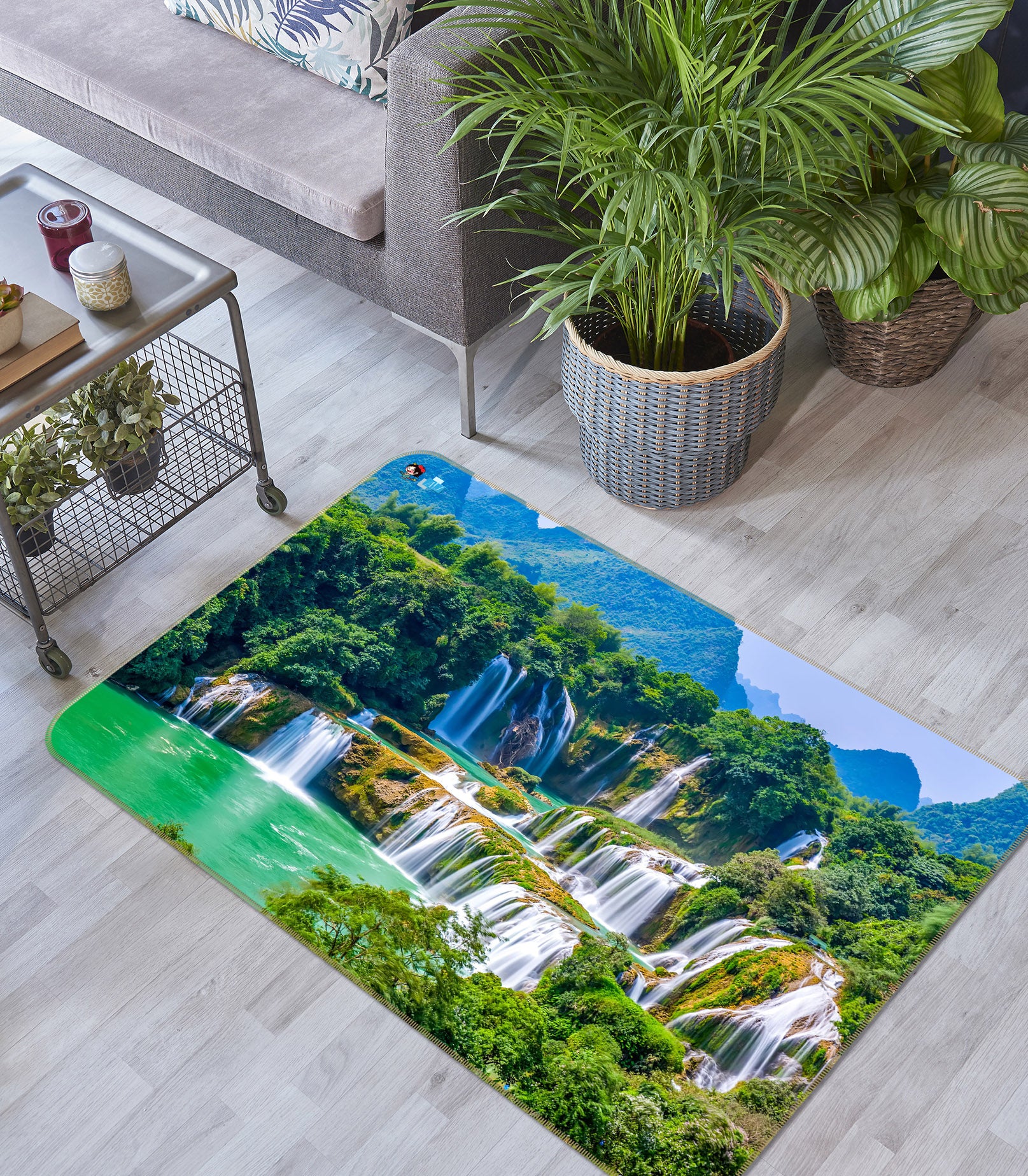 3D Waterfall Scenery 3013 Rug Non Slip Rug Mat