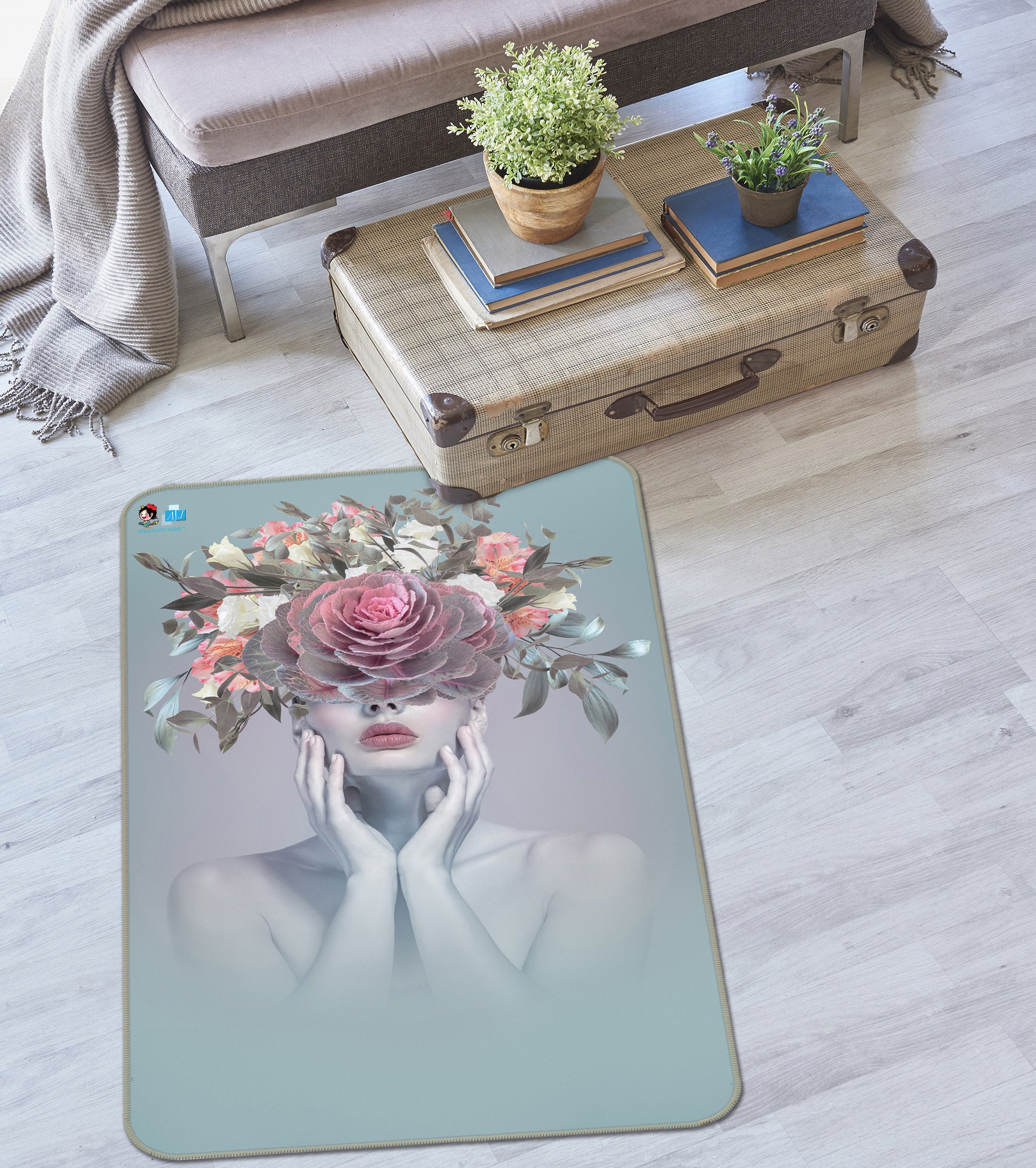 3D Bouquet Mannequin 3098 Rug Non Slip Rug Mat