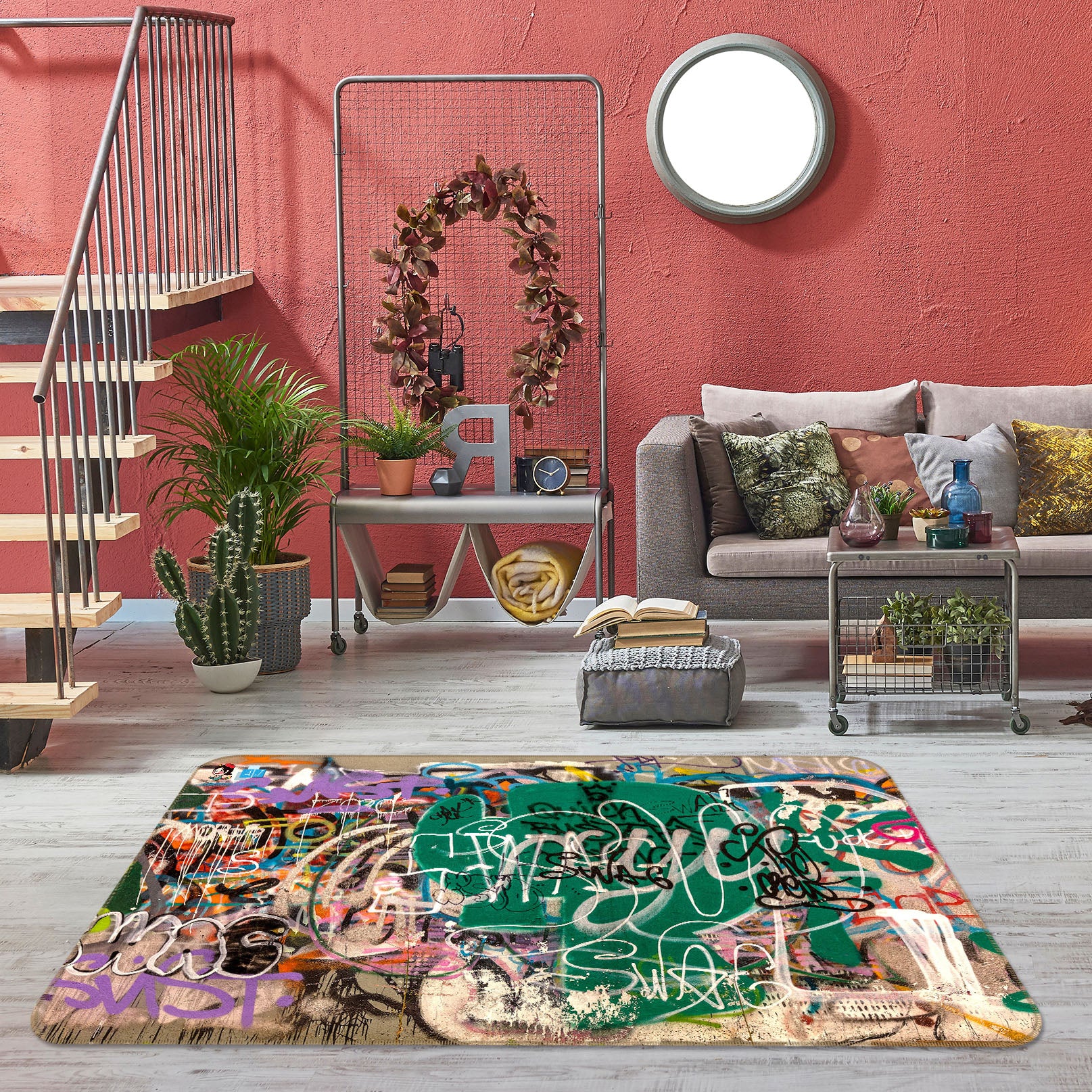 3D Graffiti Letters 3001 Rug Non Slip Rug Mat