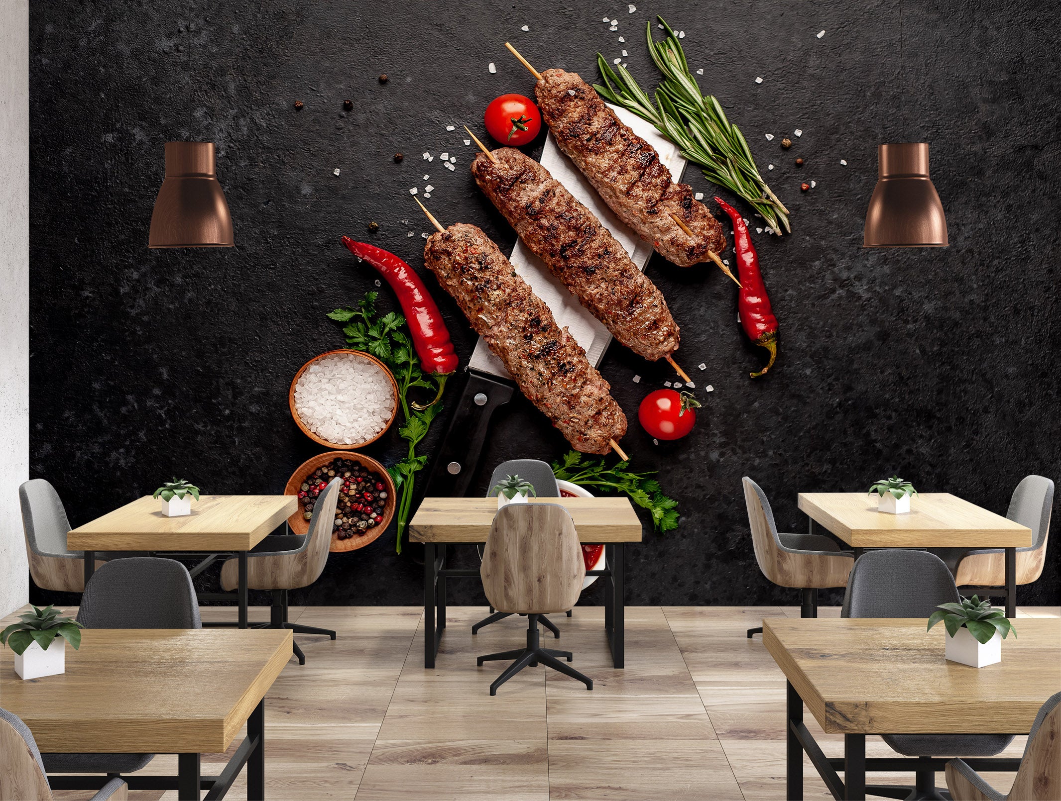 3D Grill Kebab Shop BBQ 336 Wall Mural Wall Murals Commercial