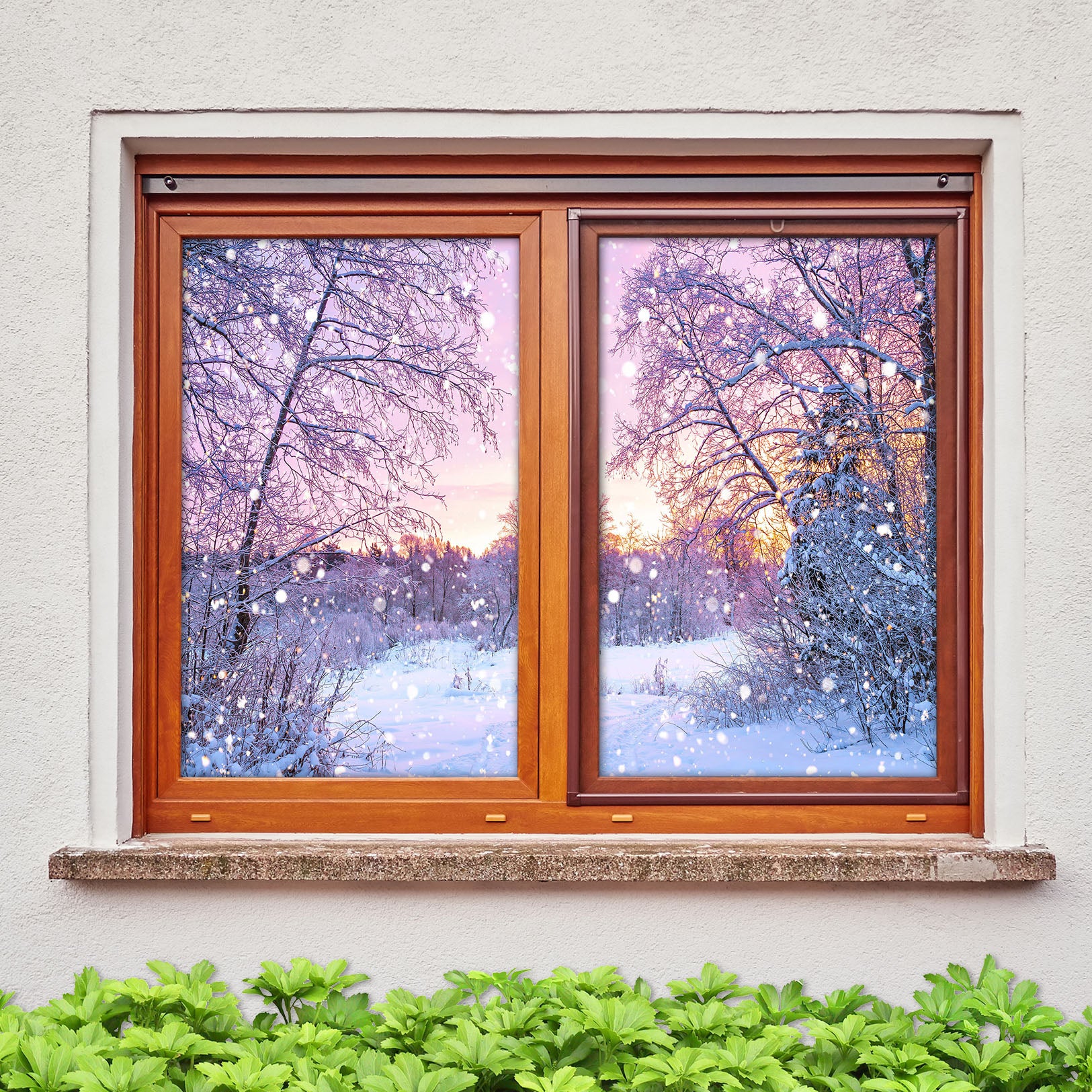 3D Tree Branches Snow 1020 Christmas Window Film Print Sticker Cling Stained Glass Xmas