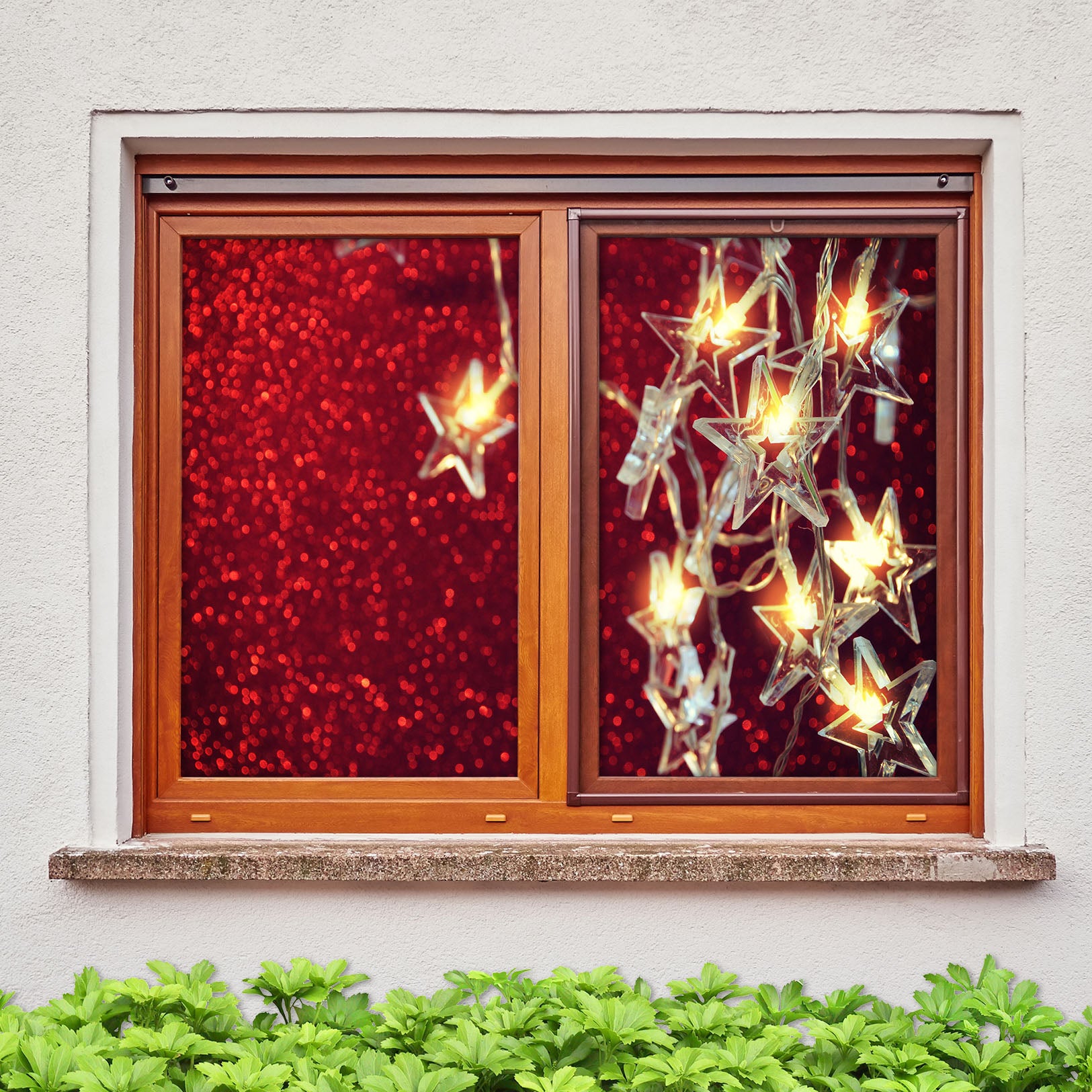 3D Star String Lights 1012 Christmas Window Film Print Sticker Cling Stained Glass Xmas