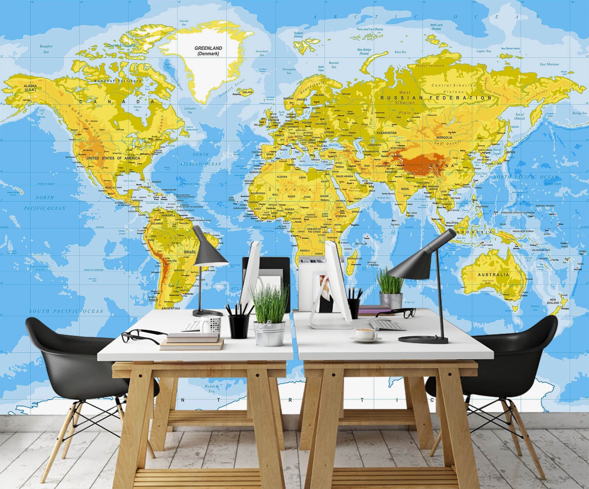 3D Oasis Sea 2131 World Map Wall Murals Wallpaper AJ Wallpaper 2