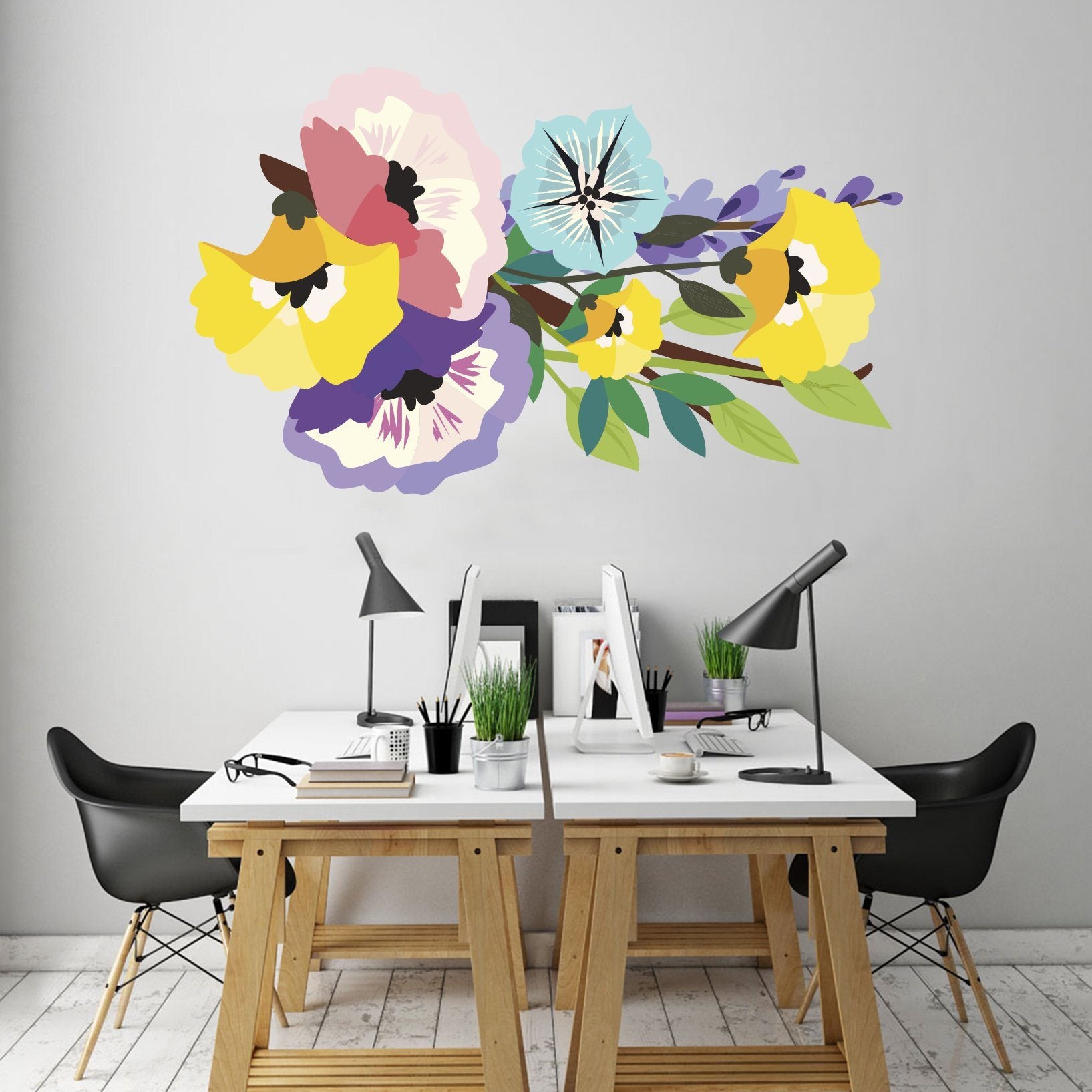 3D Flower Color Fold 189 Wall Stickers Wallpaper AJ Wallpaper
