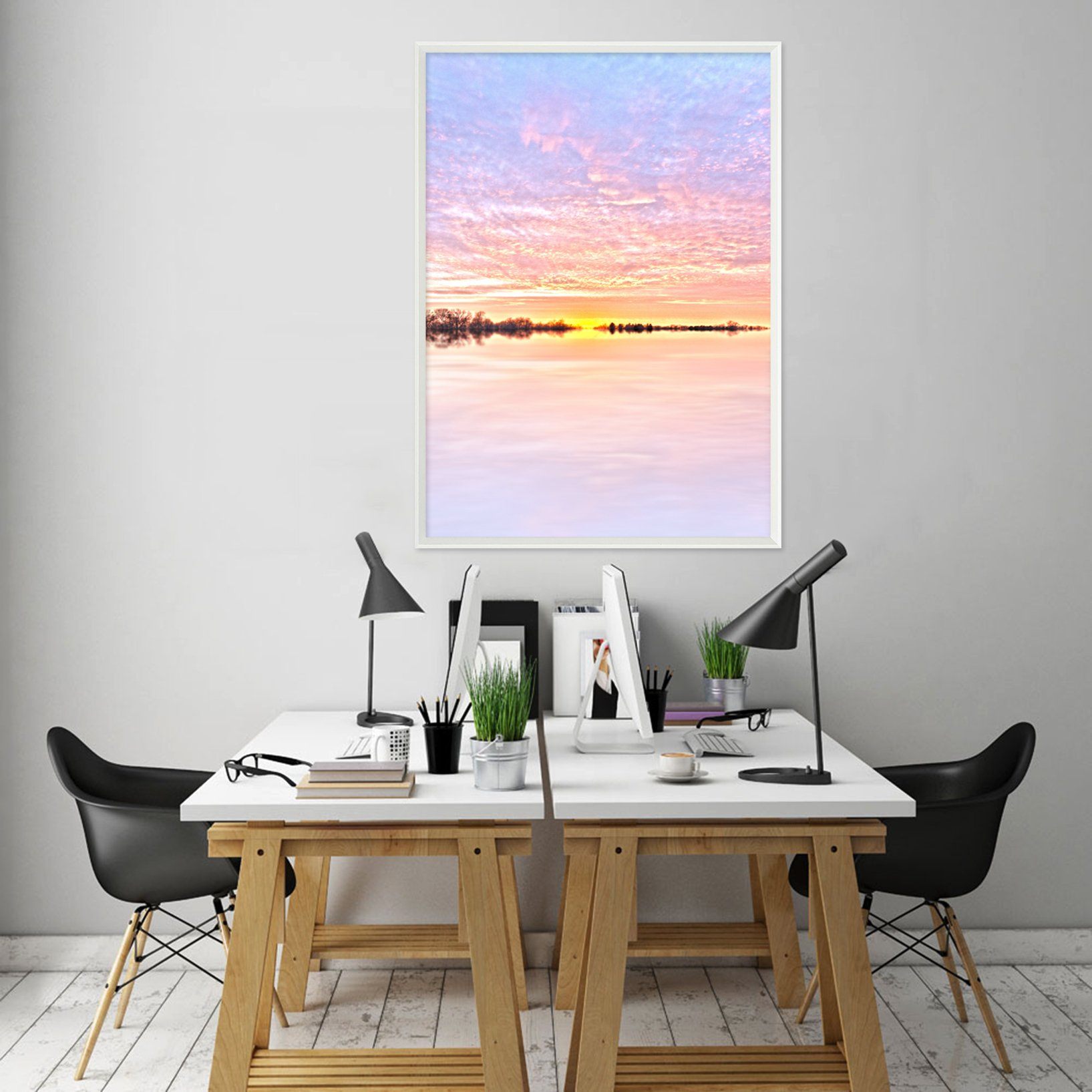 3D Beautiful Dusk 093 Fake Framed Print Painting Wallpaper AJ Creativity Home