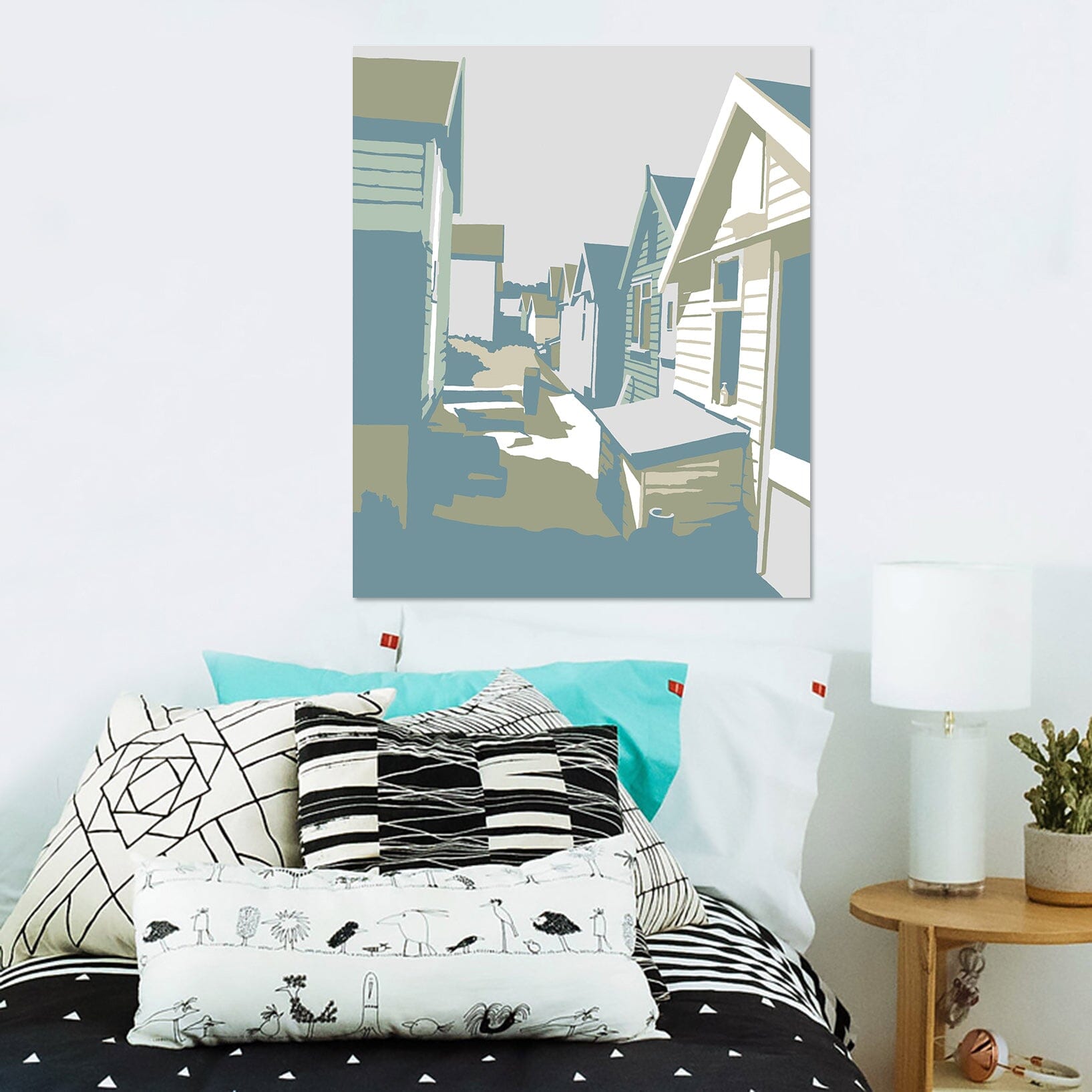 3D Mudeford Beach Huts 036 Steve Read Wall Sticker Wallpaper AJ Wallpaper 2