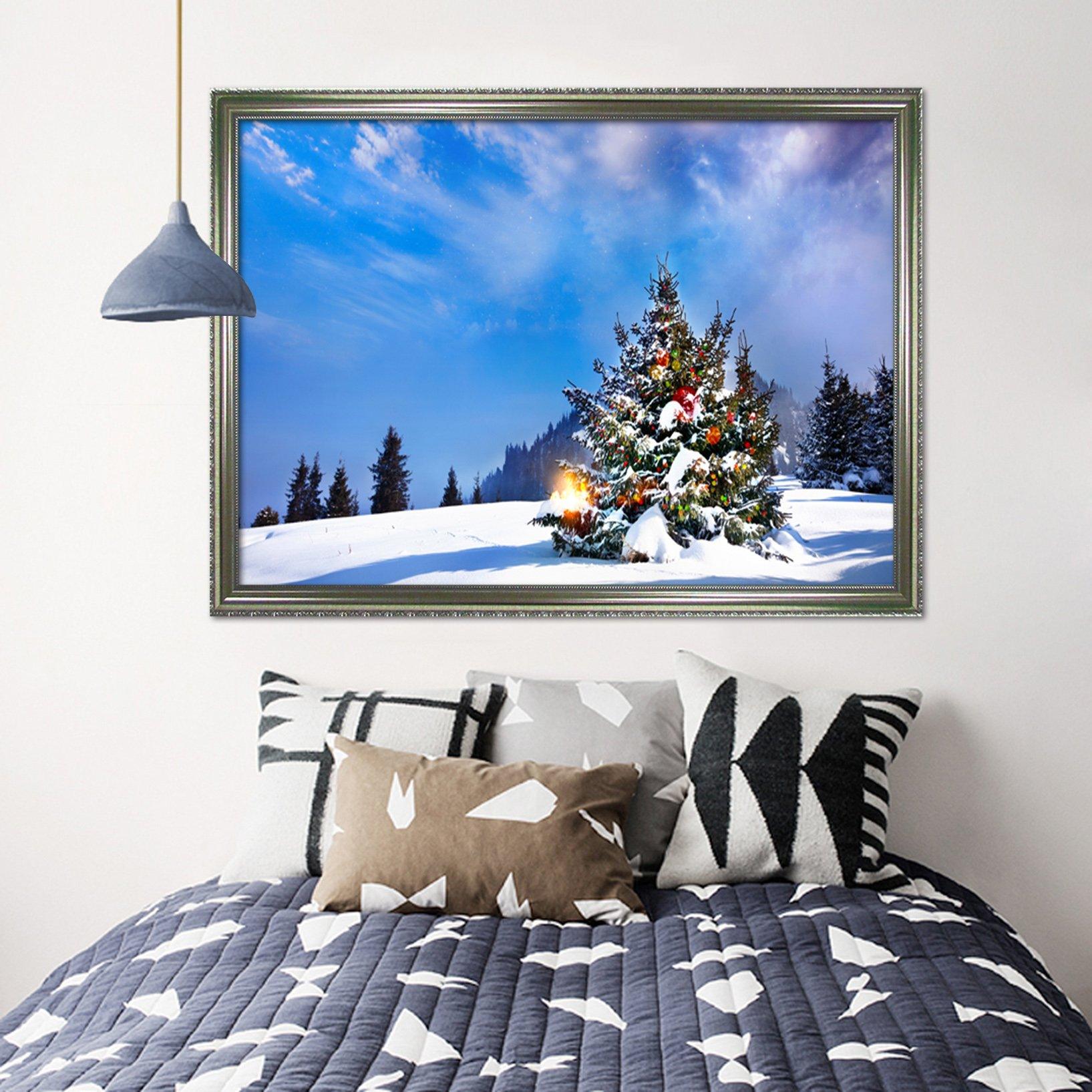 3D Christmas Tree 024 Fake Framed Print Painting Wallpaper AJ Creativity Home