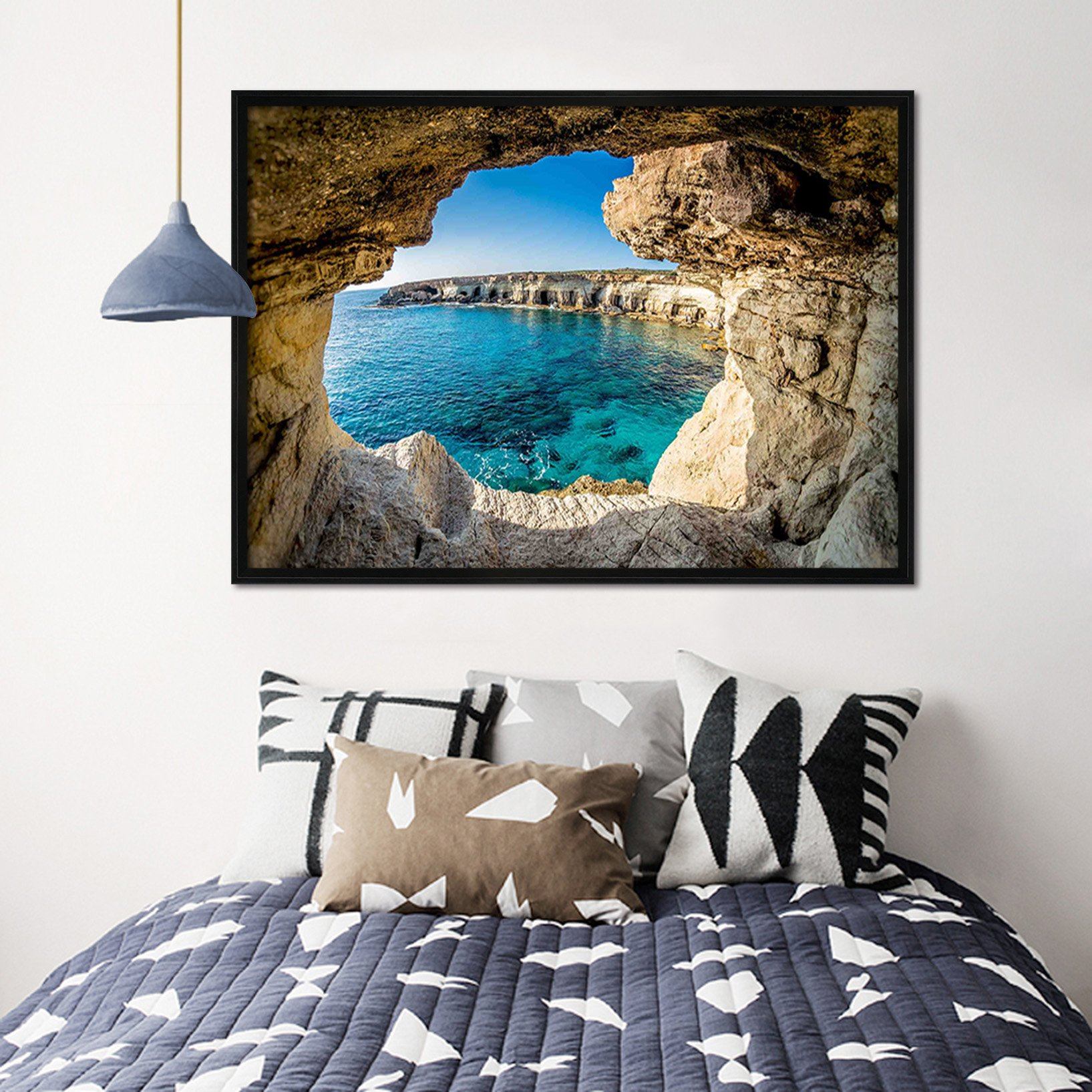 3D Cave Entrance 102 Fake Framed Print Painting Wallpaper AJ Creativity Home