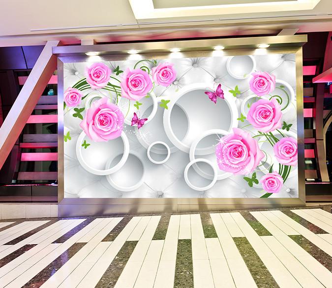 3D Red Charming Flowers Scene 1 Wallpaper AJ Wallpaper 1