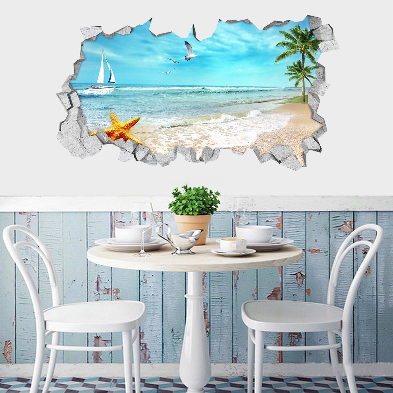 3D Sea Landscape 401 Broken Wall Murals Wallpaper AJ Wallpaper