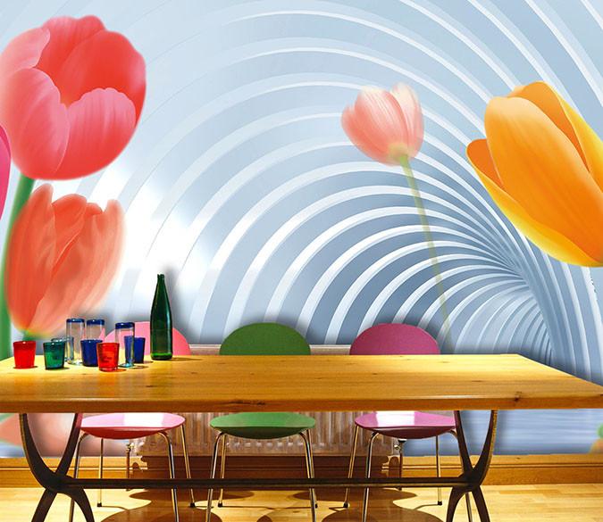 3D Charming Flowers Wallpaper AJ Wallpaper 1