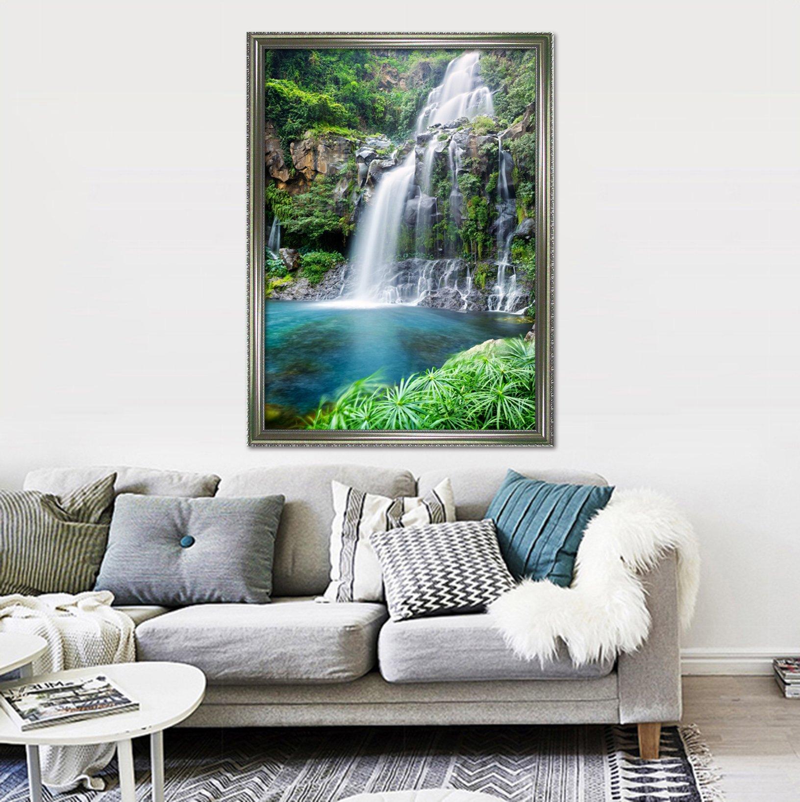 3D Into The Lake 072 Fake Framed Print Painting Wallpaper AJ Creativity Home