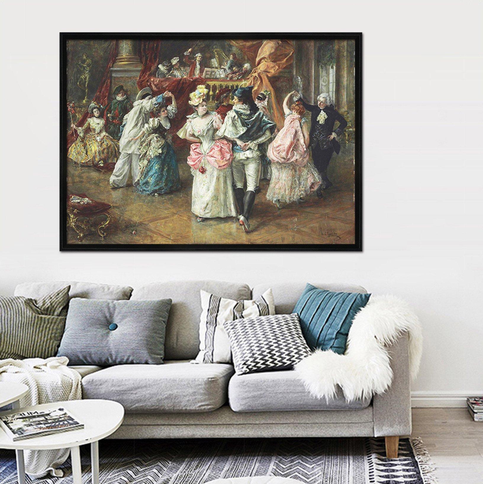 3D Dance Together 030 Fake Framed Print Painting Wallpaper AJ Creativity Home