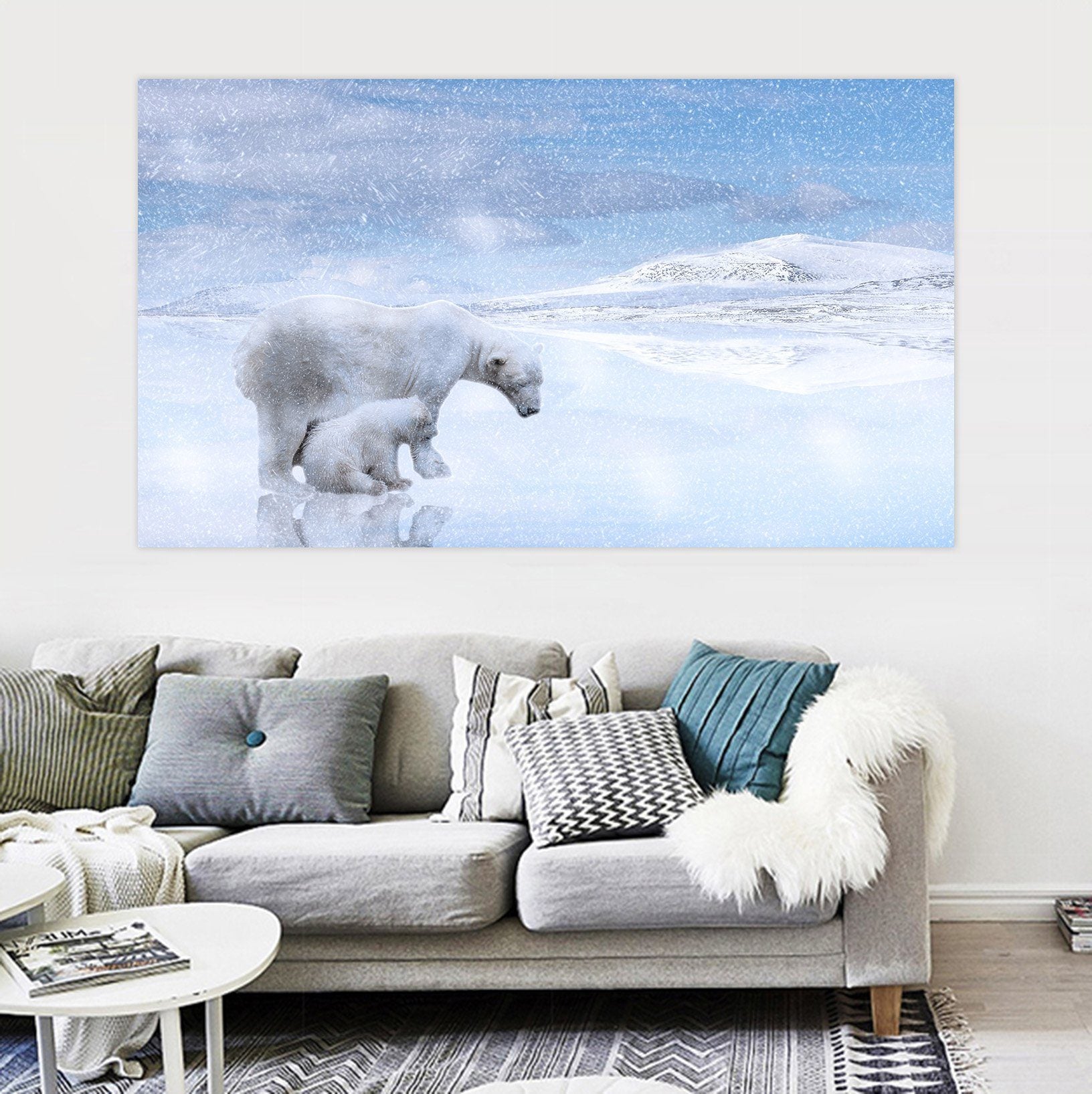 3D Polar Bear 107 Animal Wall Stickers Wallpaper AJ Wallpaper 2